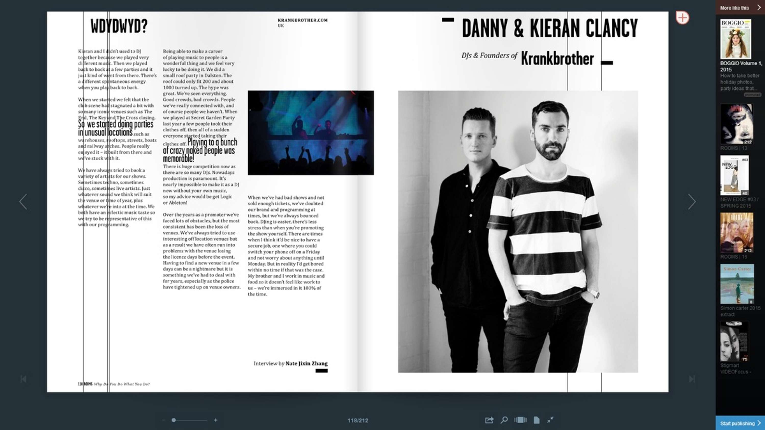 Interview with Illustrator Spiros Halaris (Dissel and etc) and DJs and founders of Krankbrother Danny and Kieran Clancy.for Rooms 15 Print Mag by Nate Zhang