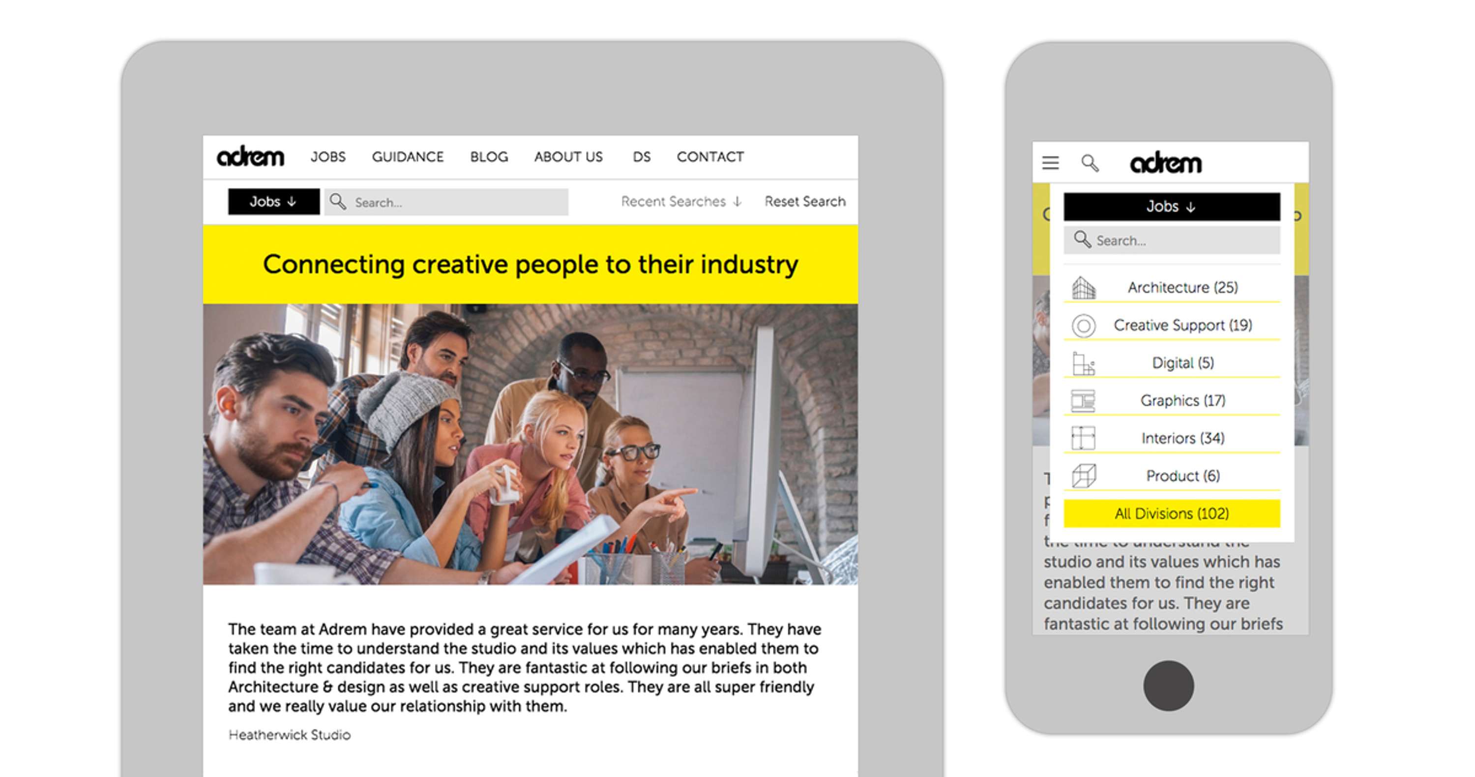 Adrem website design by &&& Creative Ltd
