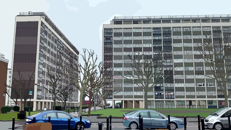 Peckham Housing Estate by Tim Roddham