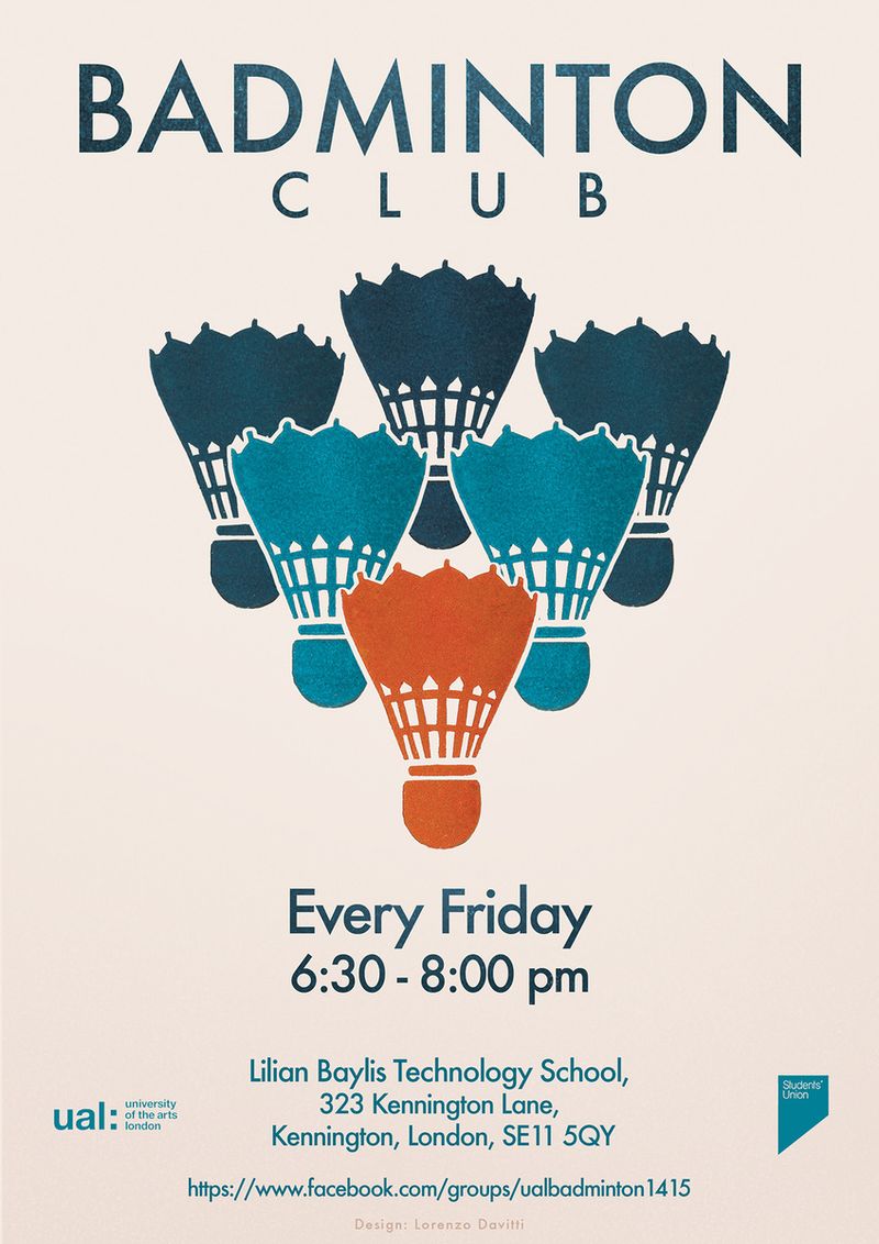 UAL Badminton Club Promotional Poster by lorenzo davitti