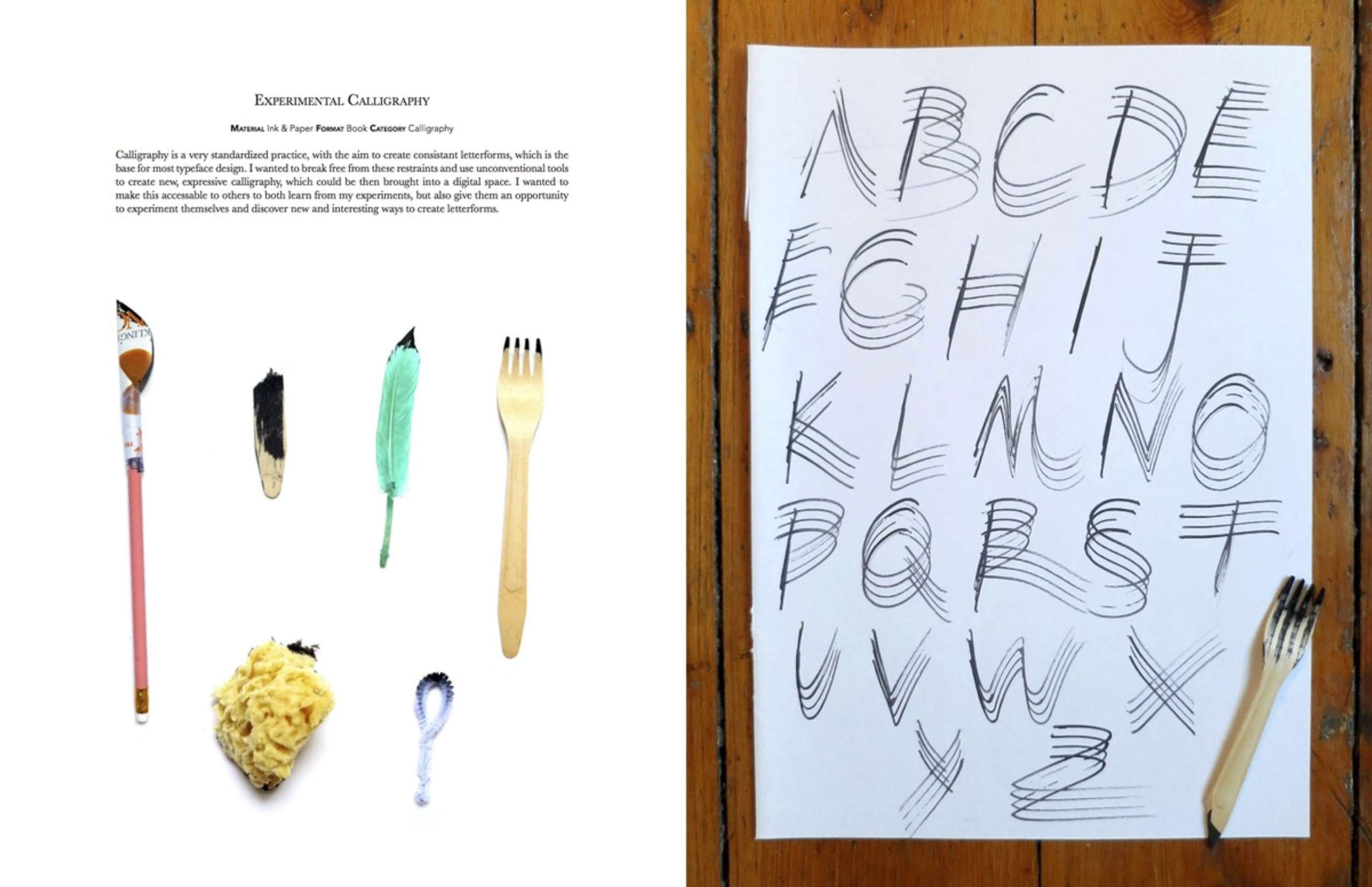 Experimental Calligraphy by Mairi Brascoupe