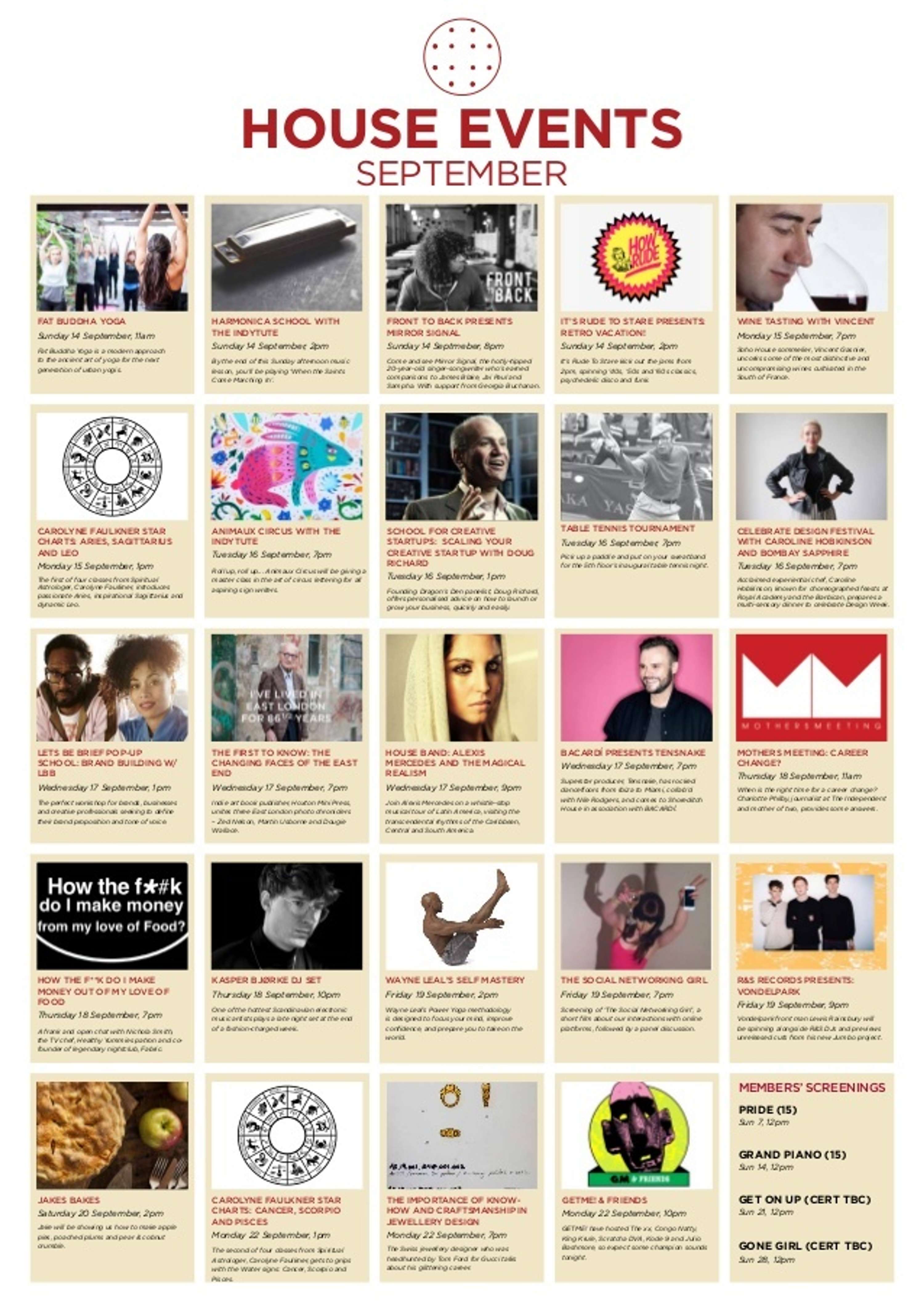 Events Programme Curation by JADE COLES
