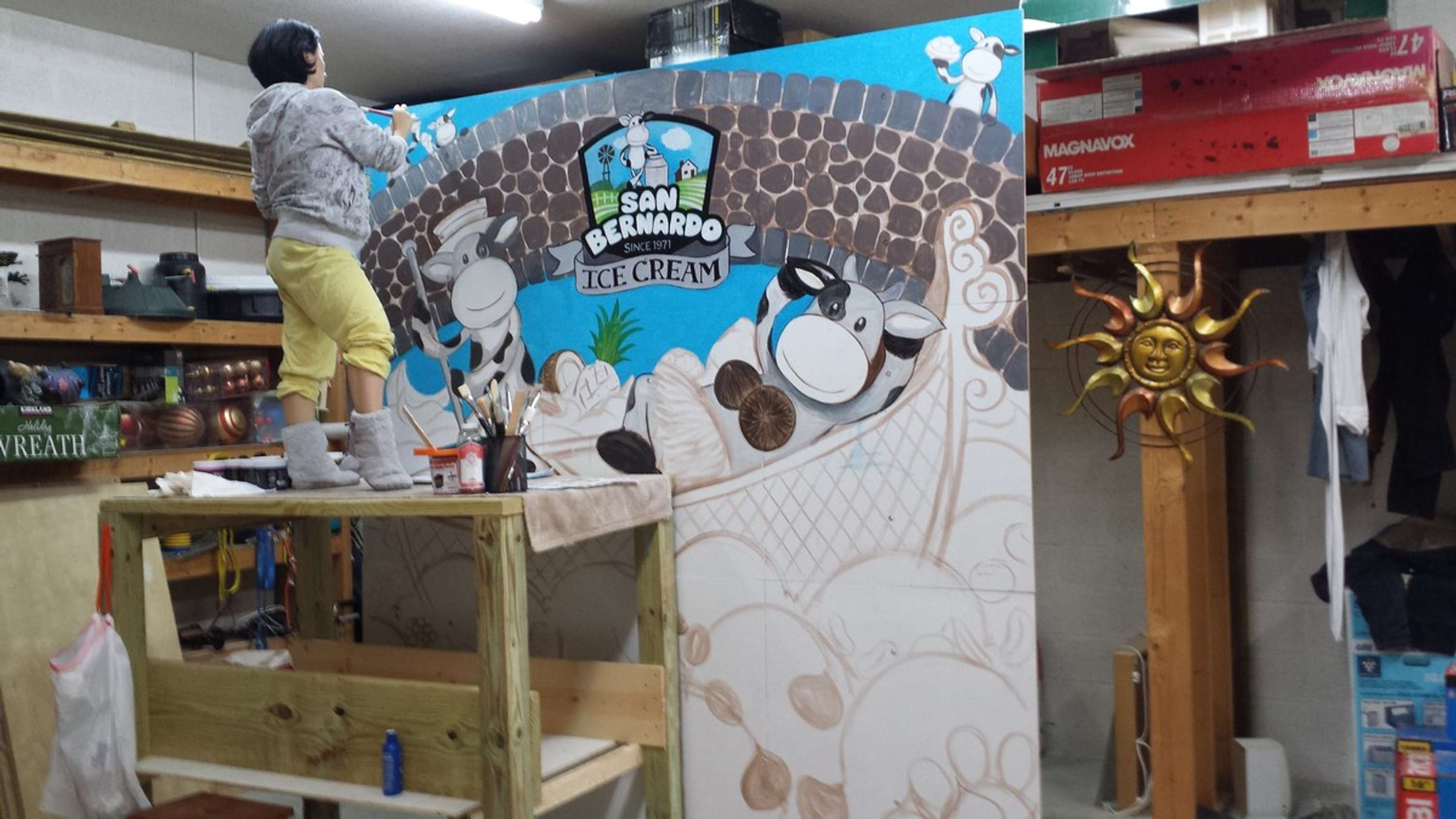 Over-sized booth art commission by Amanda Turner