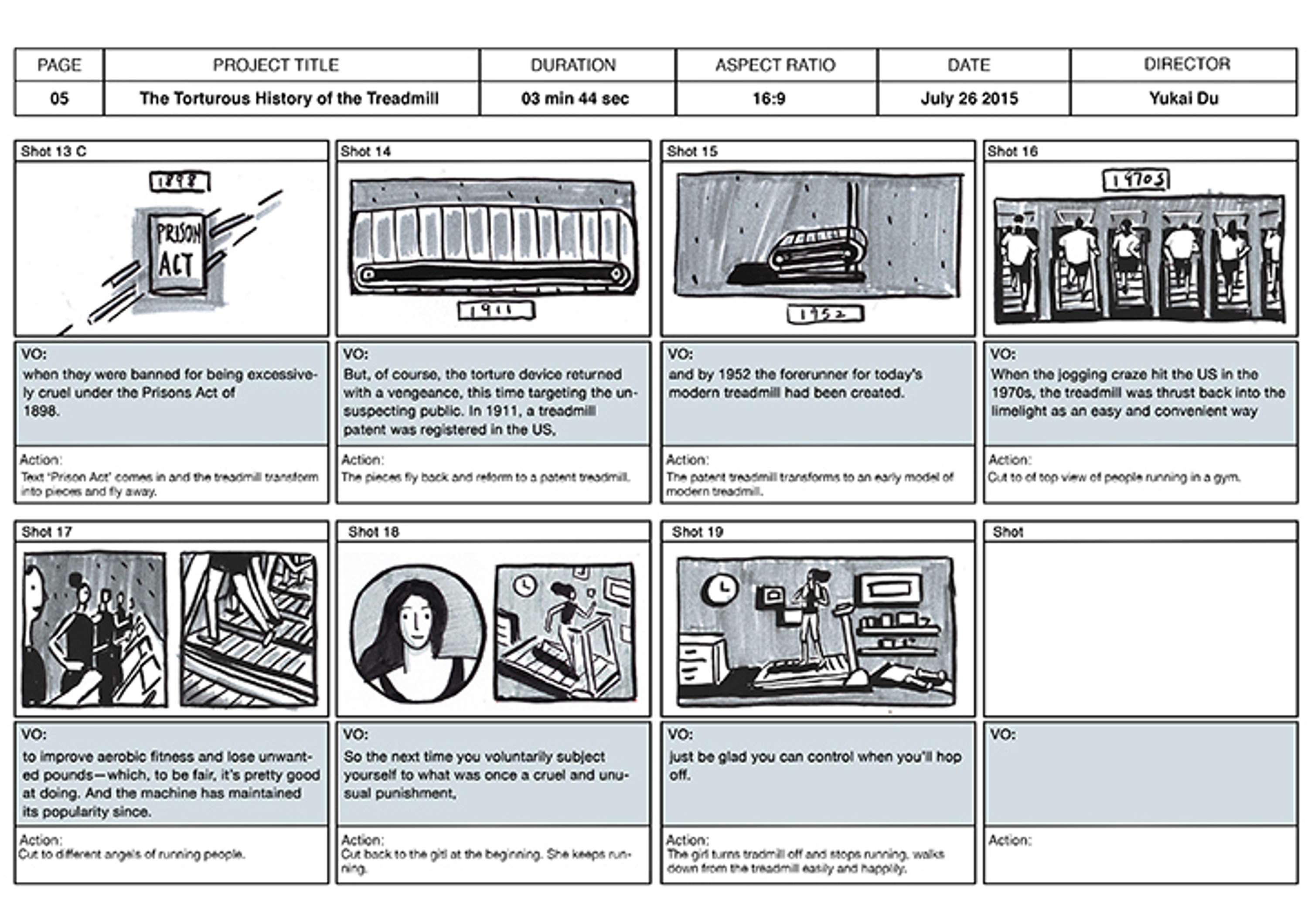the history of treadmill by Yukai Du