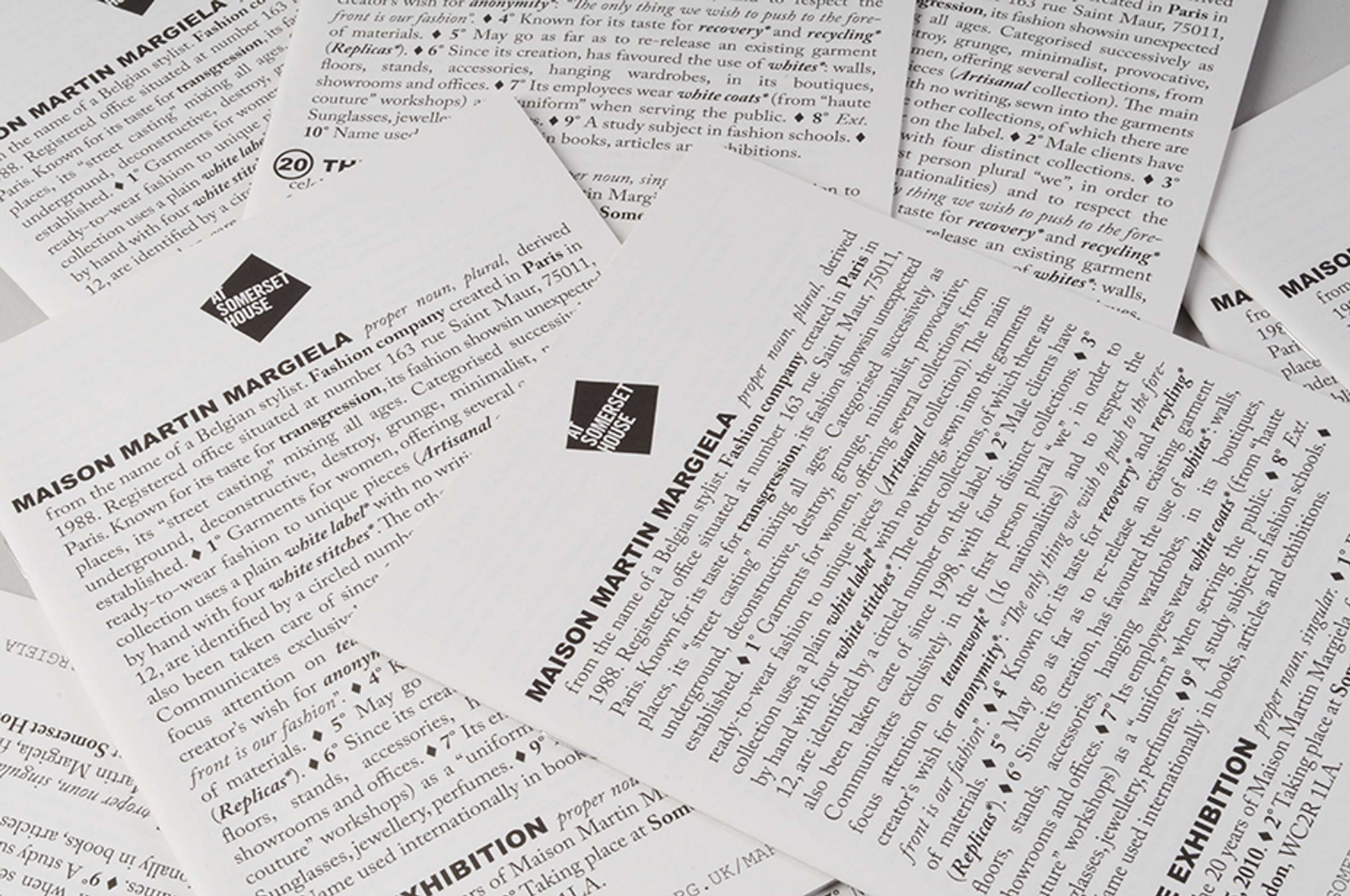 MAISON MARTIN MARGIELA — Exhibition Graphics, Print by Patrick Duffy