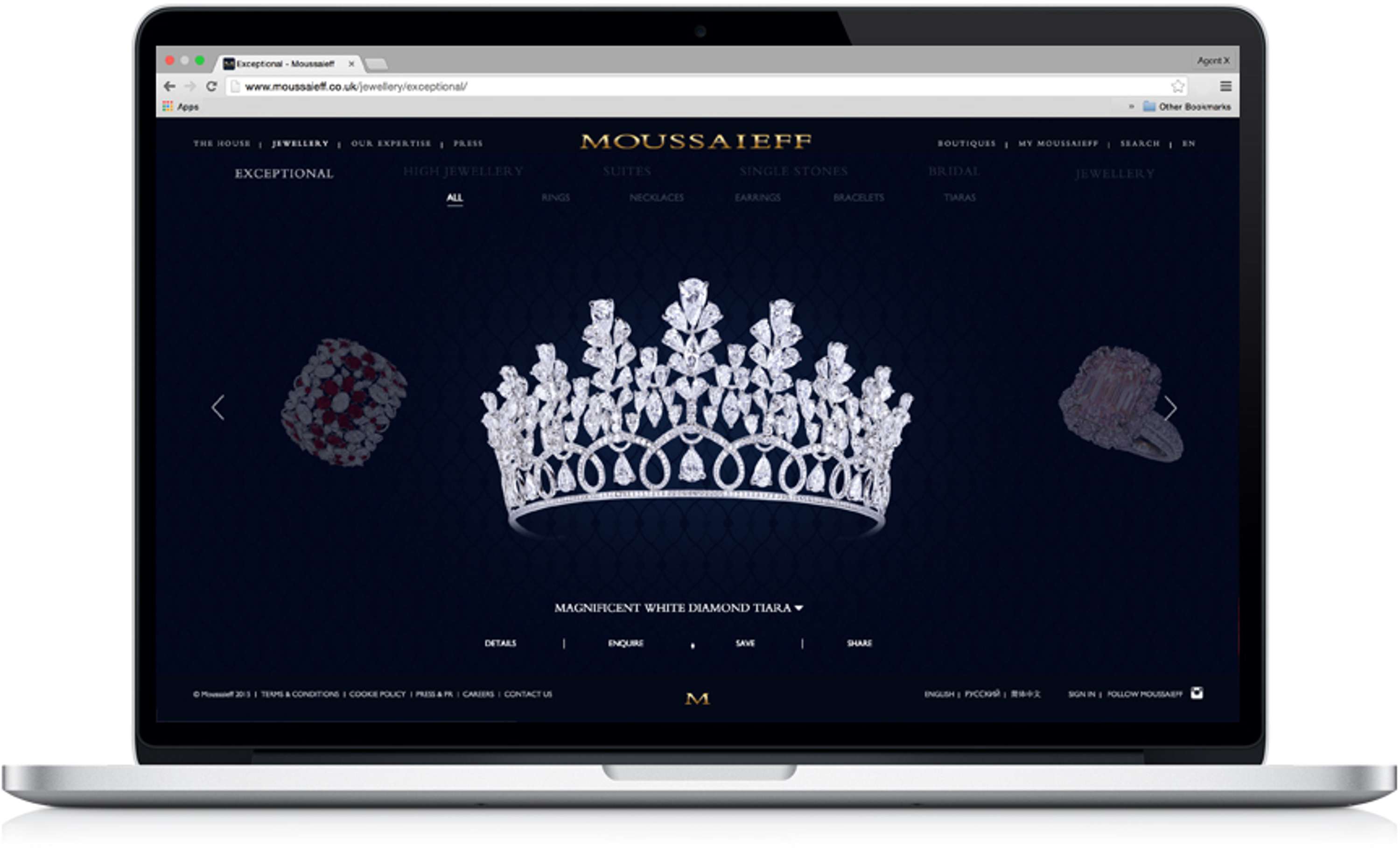 Moussaieff website and branding by Plinth Creative