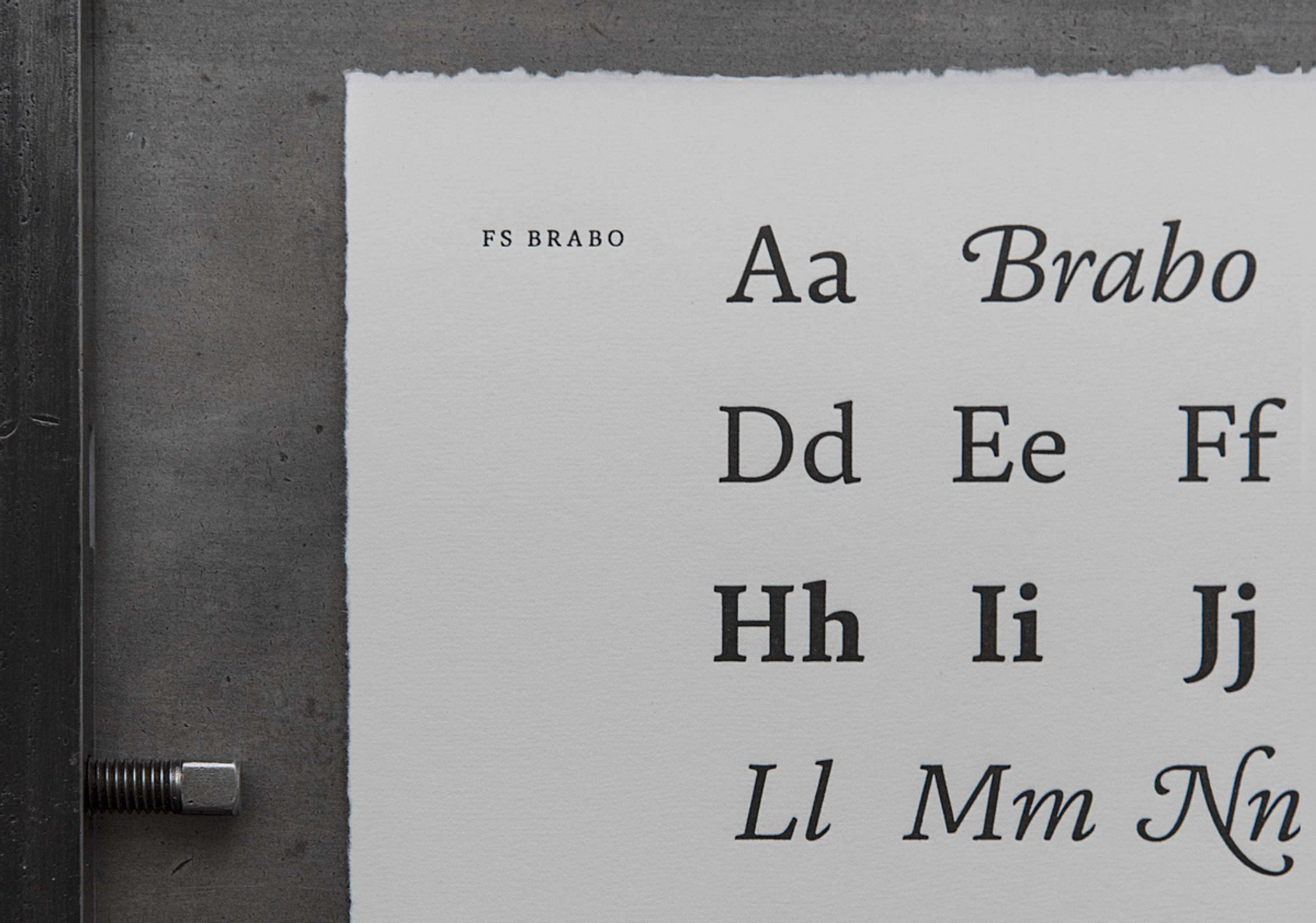 Fontsmith FS Brabo Limited Edition print by The Counter Press