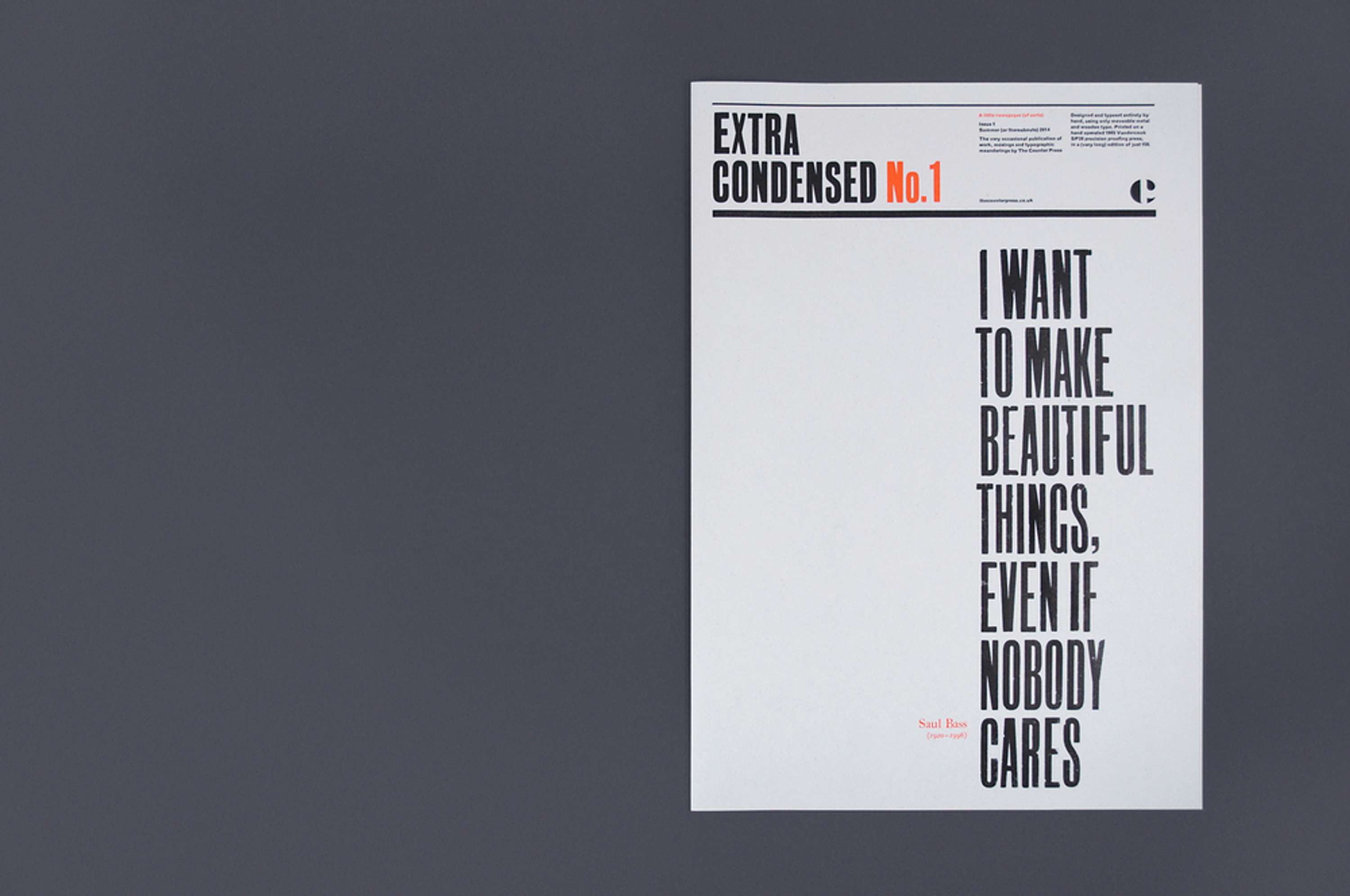 Extra Condensed No.1 by The Counter Press