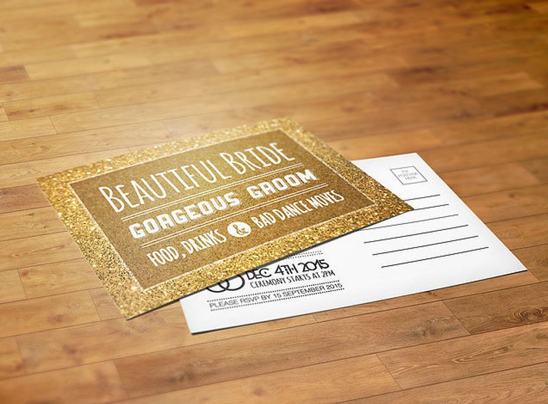 Print Design: Wedding Invite Postcard by Christine Redmond
