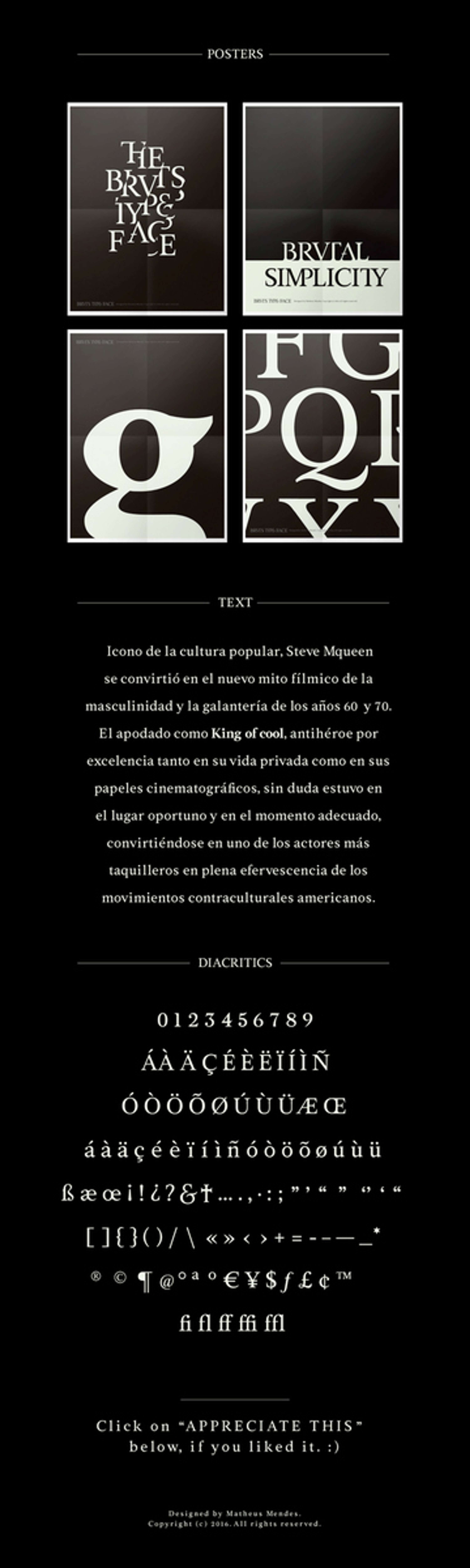 BRVTS Typeface by Matheus Mendes