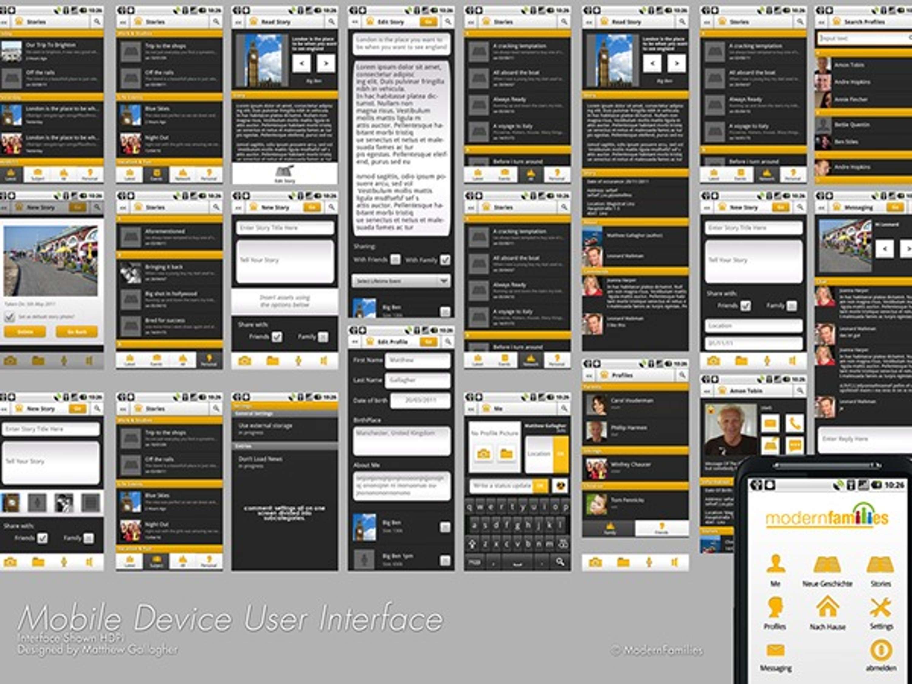 Modernfamilies User Interface Design by Matthew Gallagher