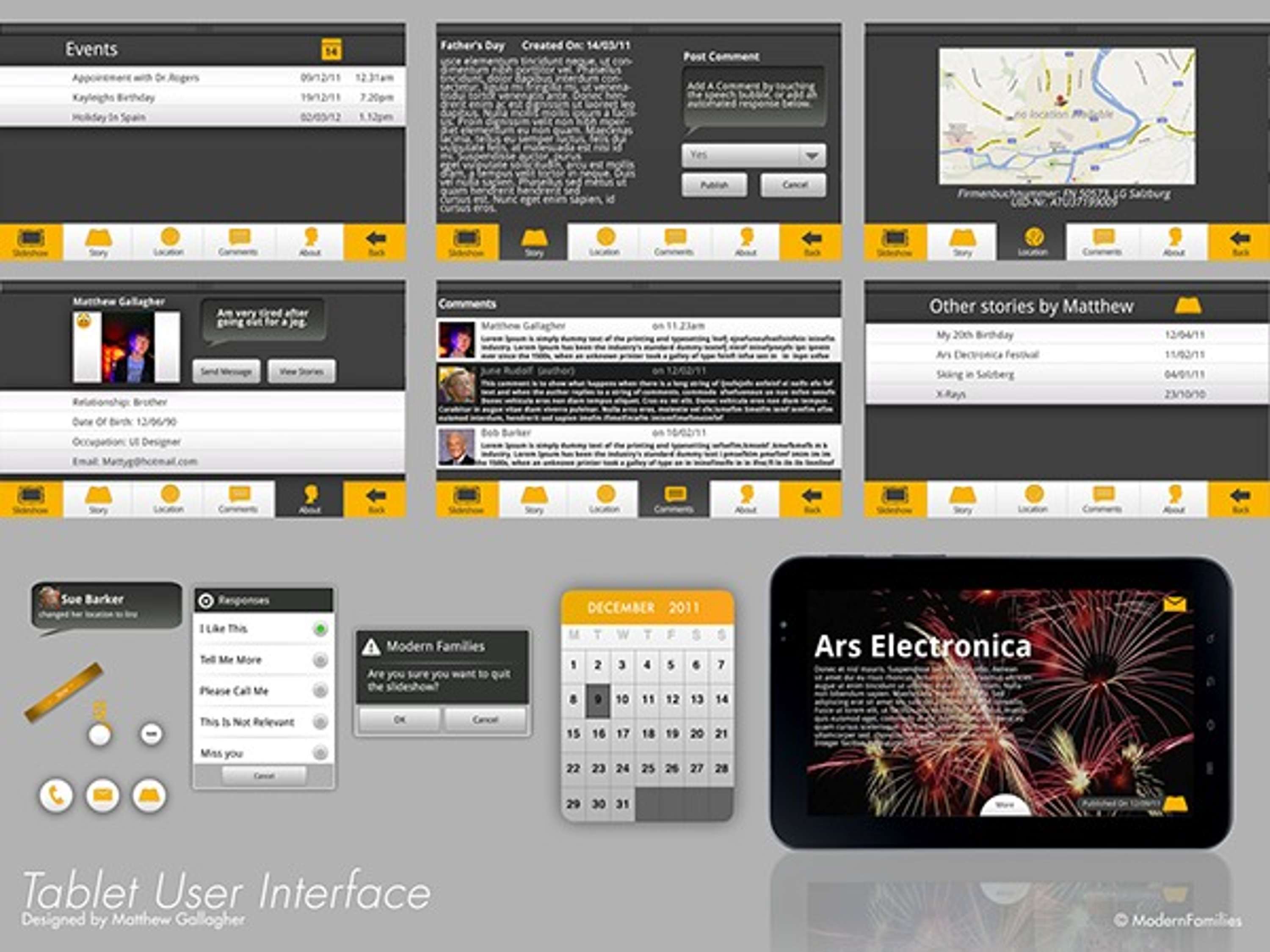 Modernfamilies User Interface Design by Matthew Gallagher