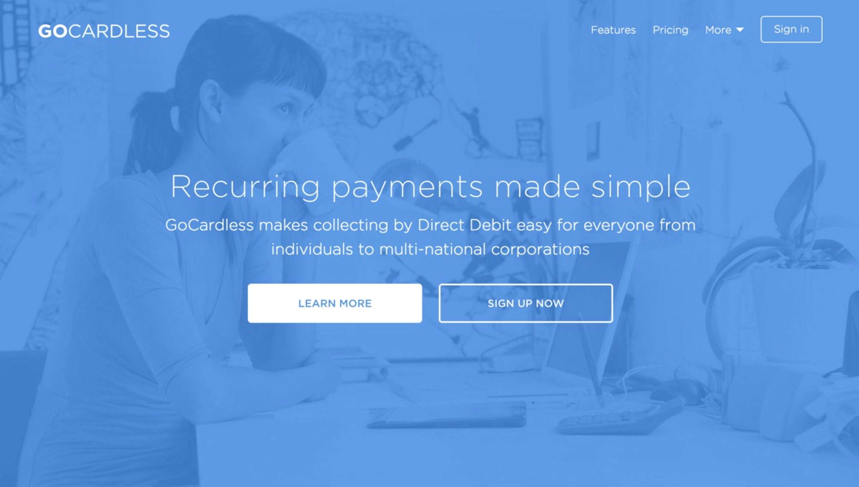 GoCardless splash pages by GoCardless