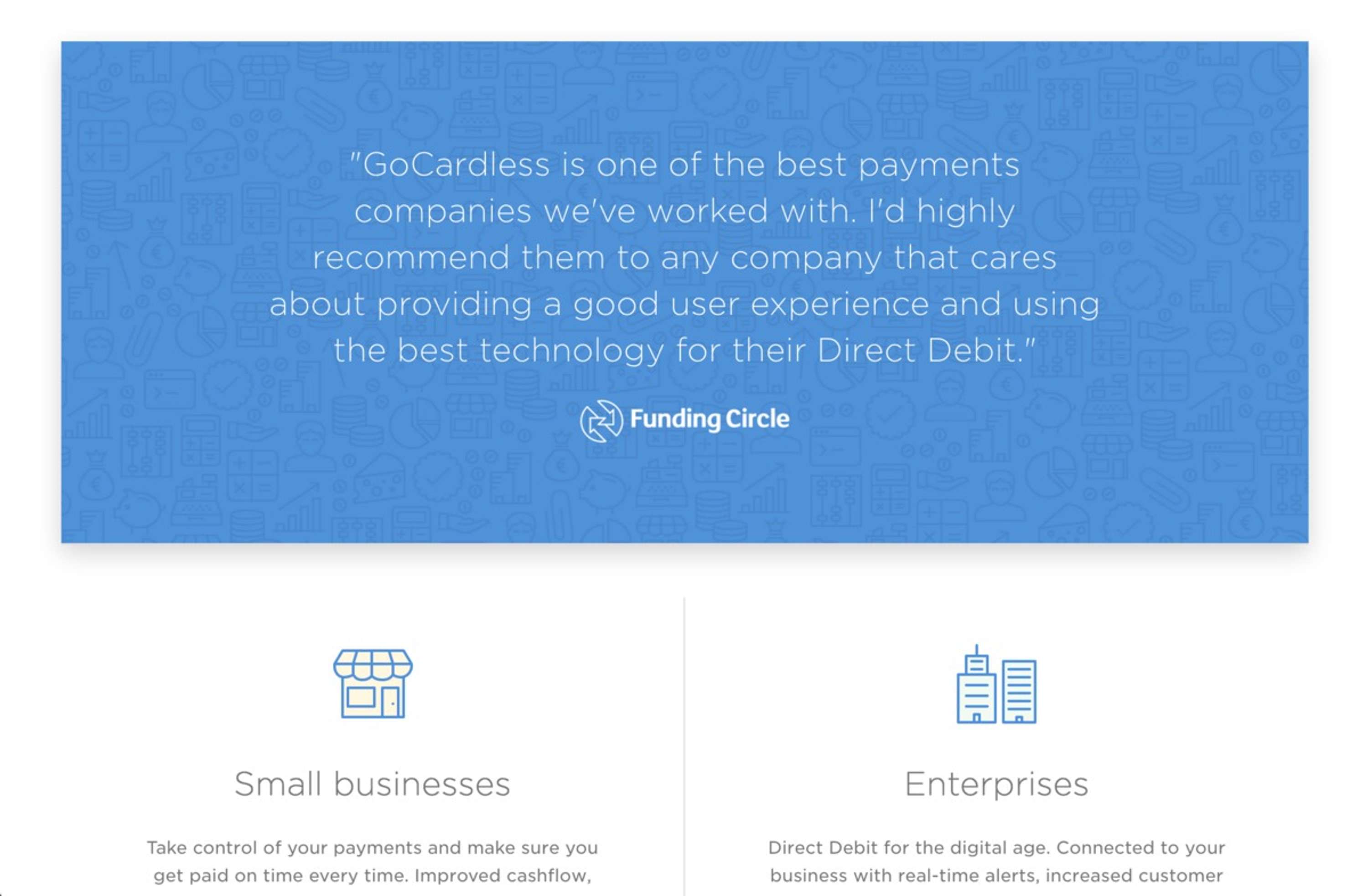 GoCardless splash pages by GoCardless