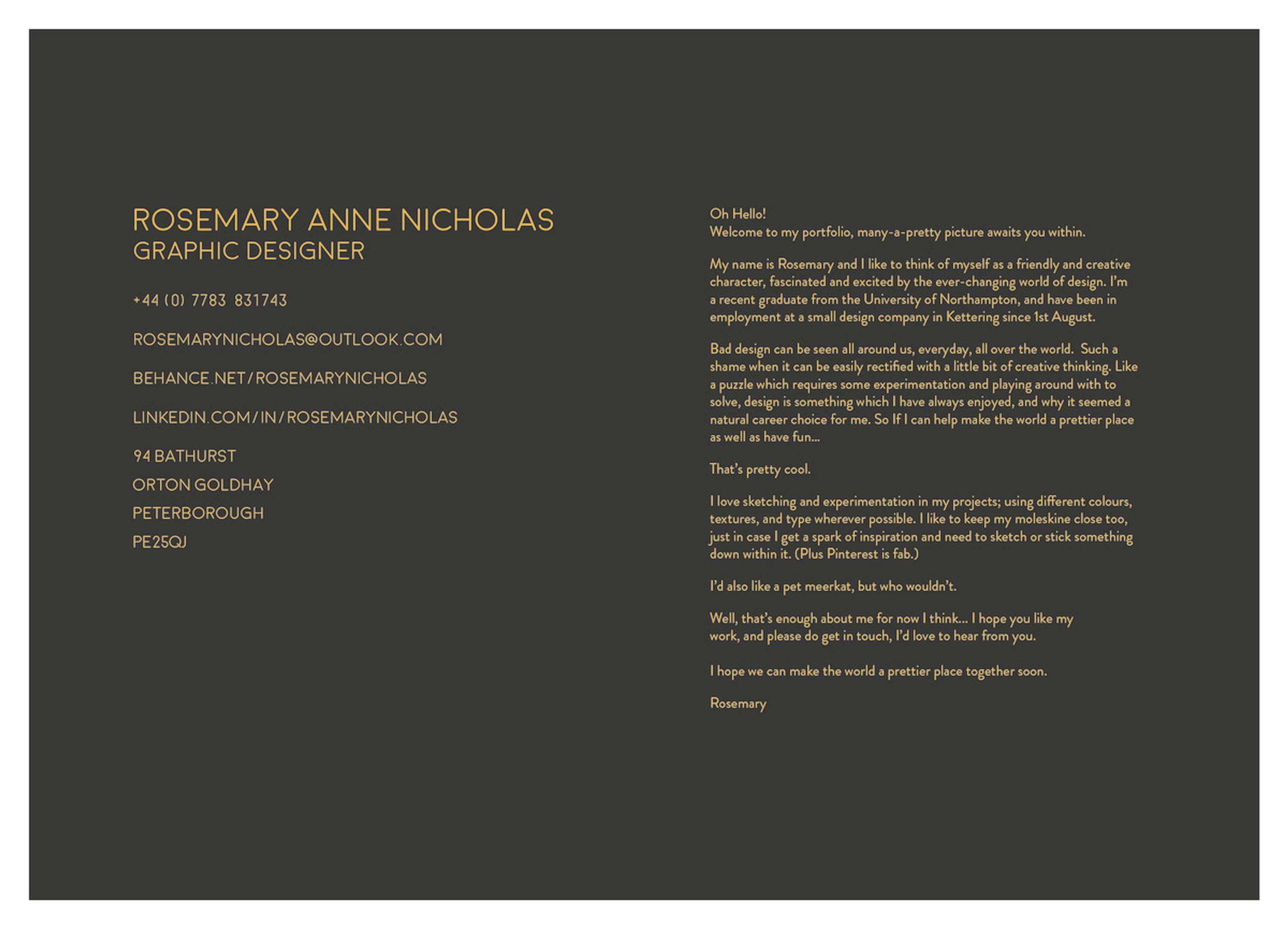 2016 Portfolio - Download link in comments below by Rosemary Nicholas