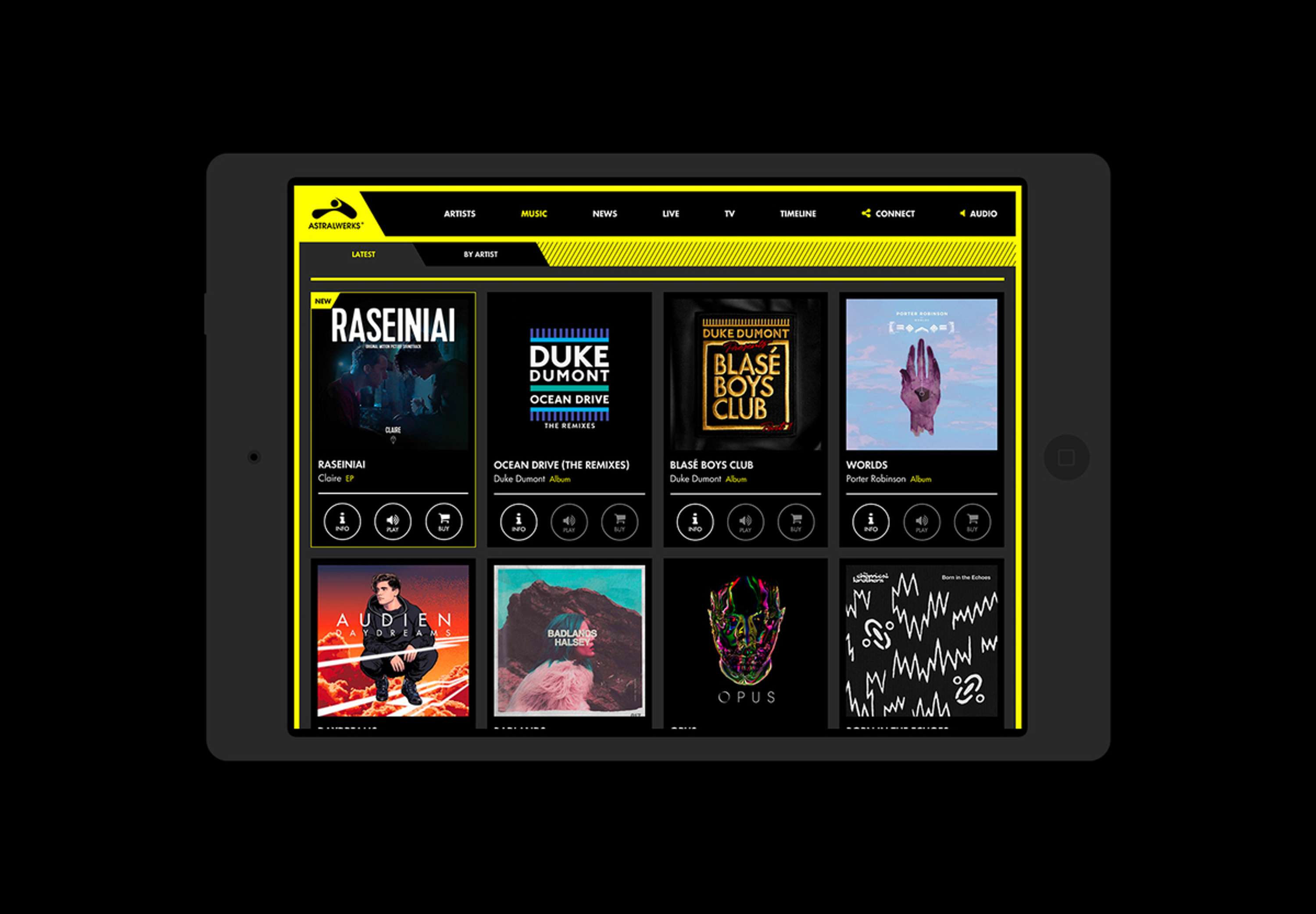 Astralwerks website by Ant Jumratsilpa