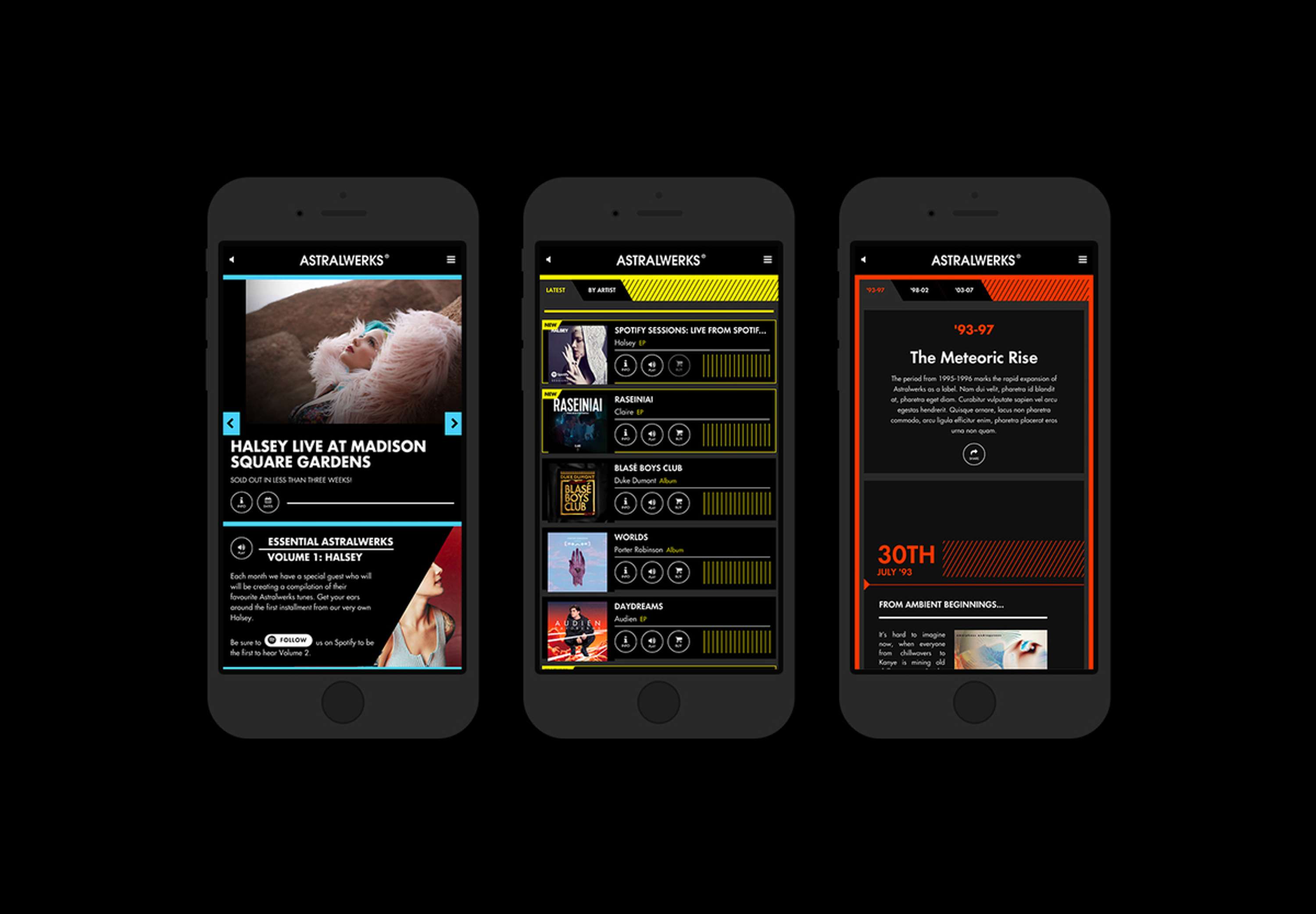 Astralwerks website by Ant Jumratsilpa