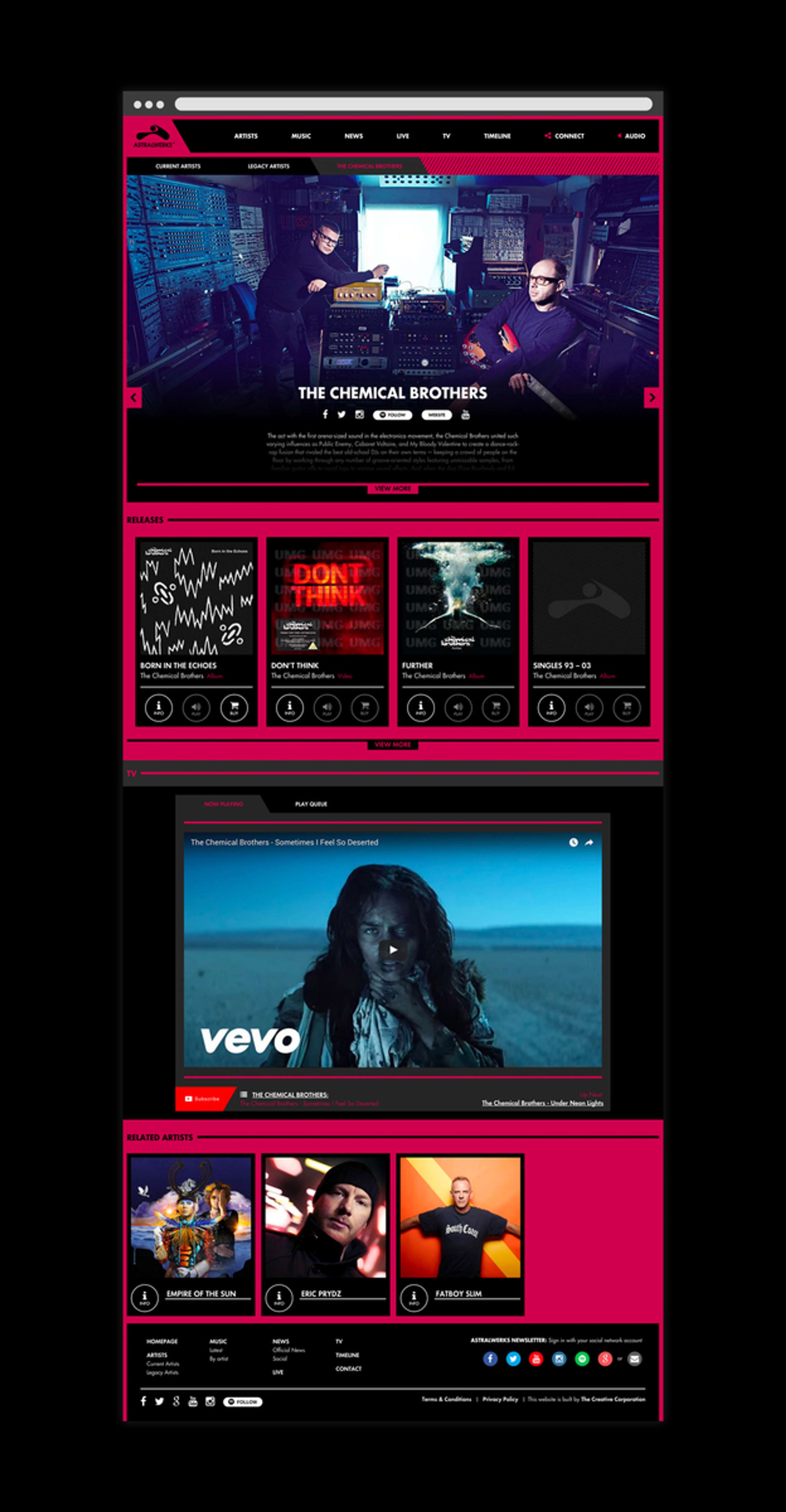 Astralwerks website by Ant Jumratsilpa