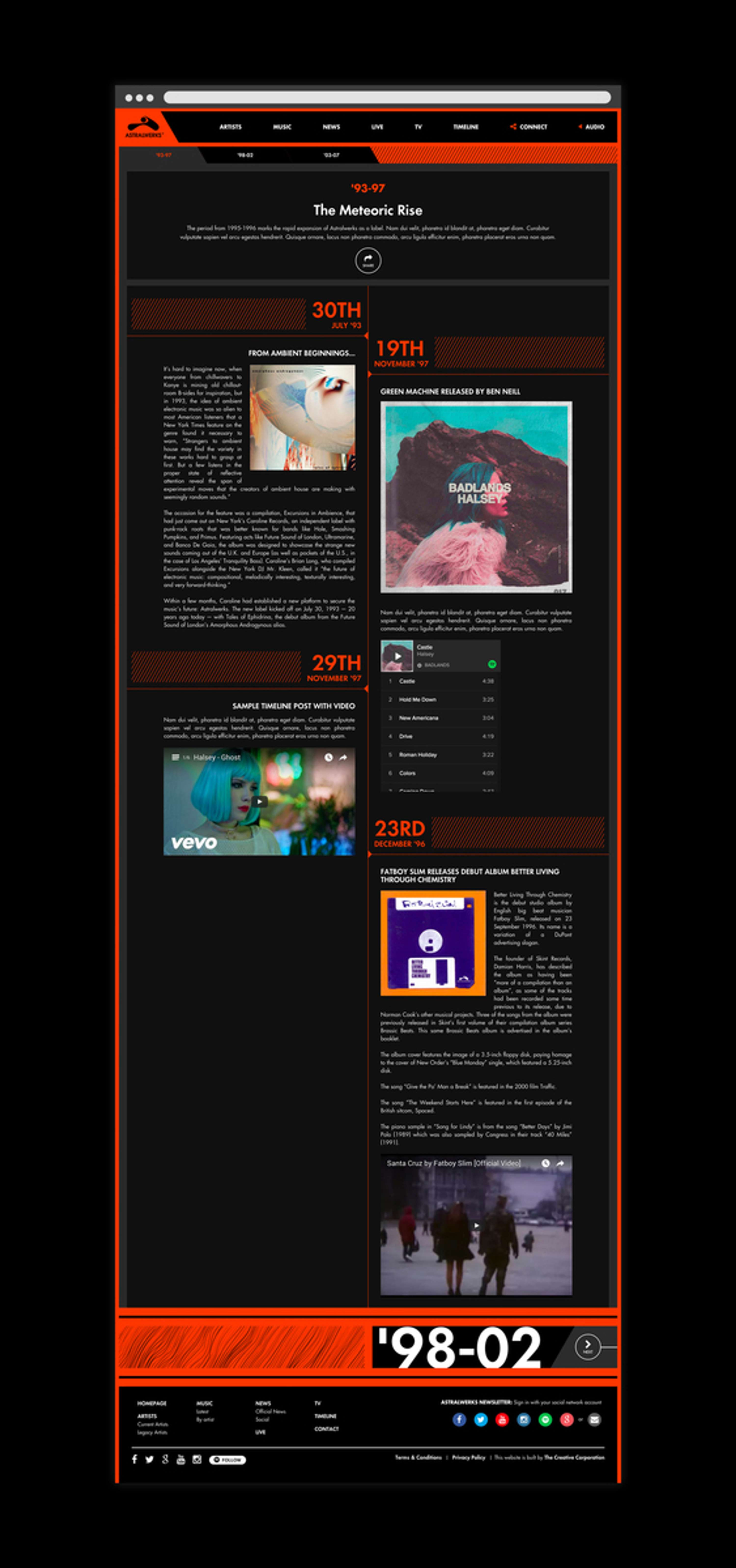 Astralwerks website by Ant Jumratsilpa