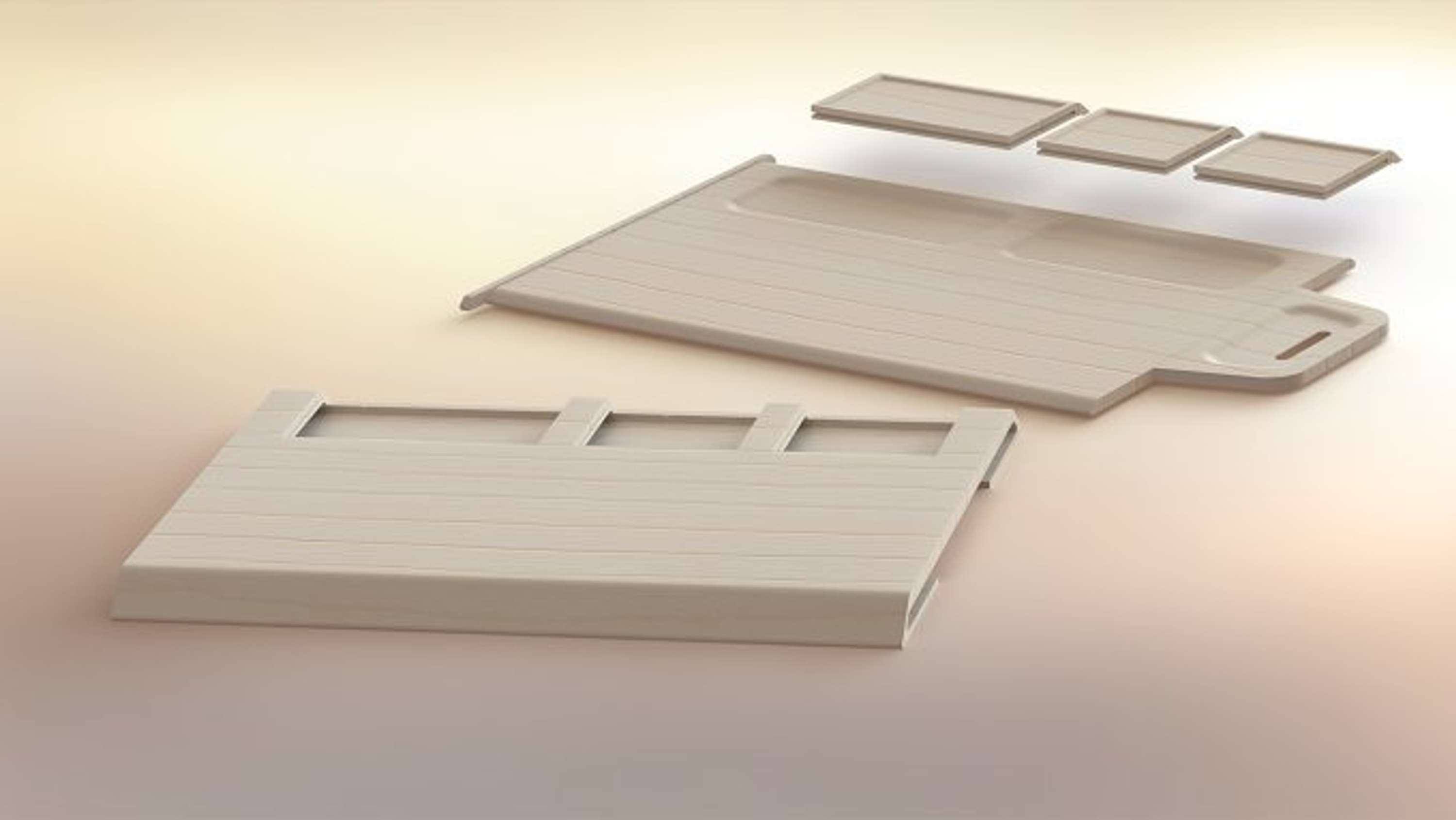 cube chopping board by Meining Jiang