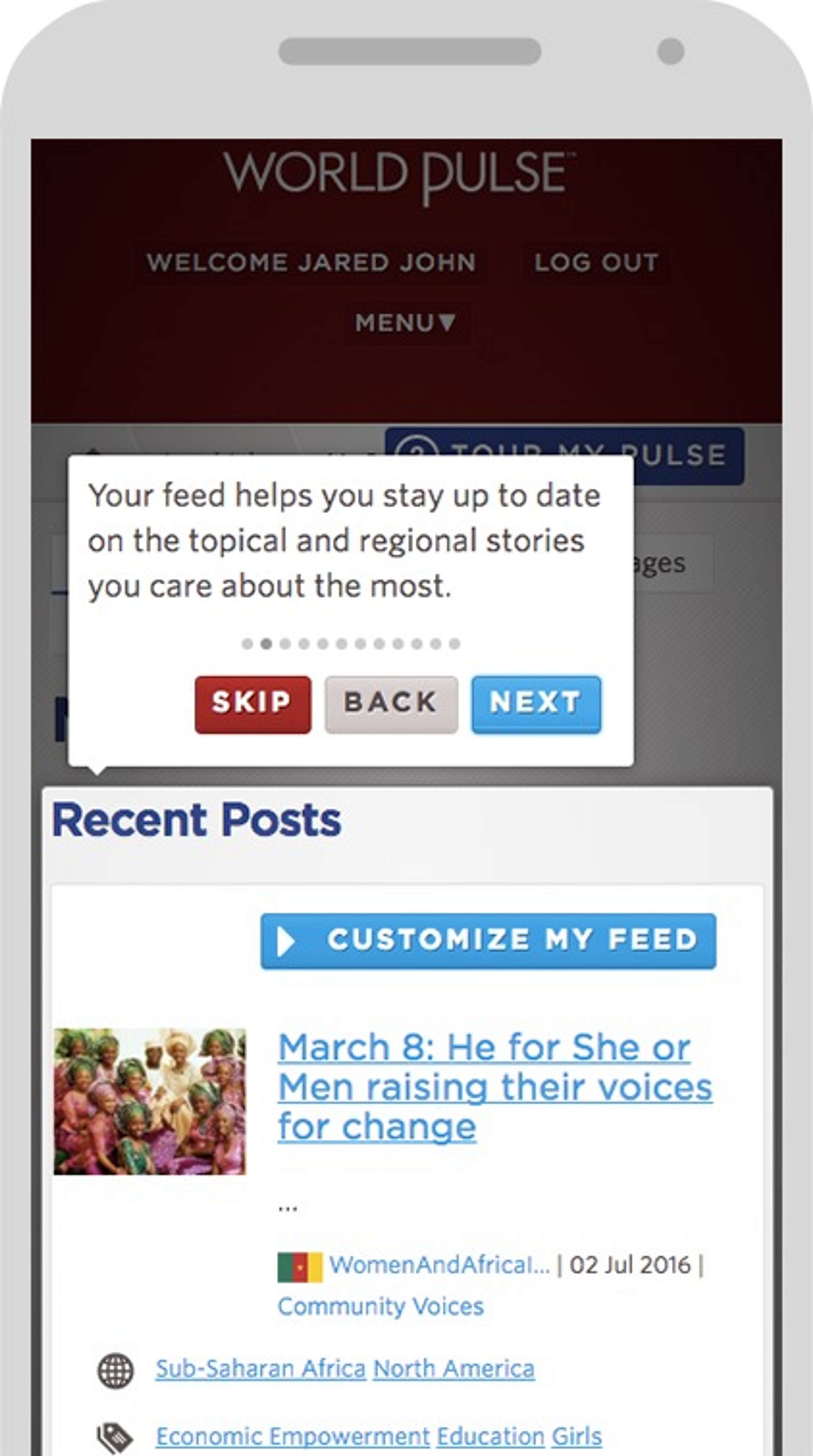 World Pulse Social Network by Jared Rogers