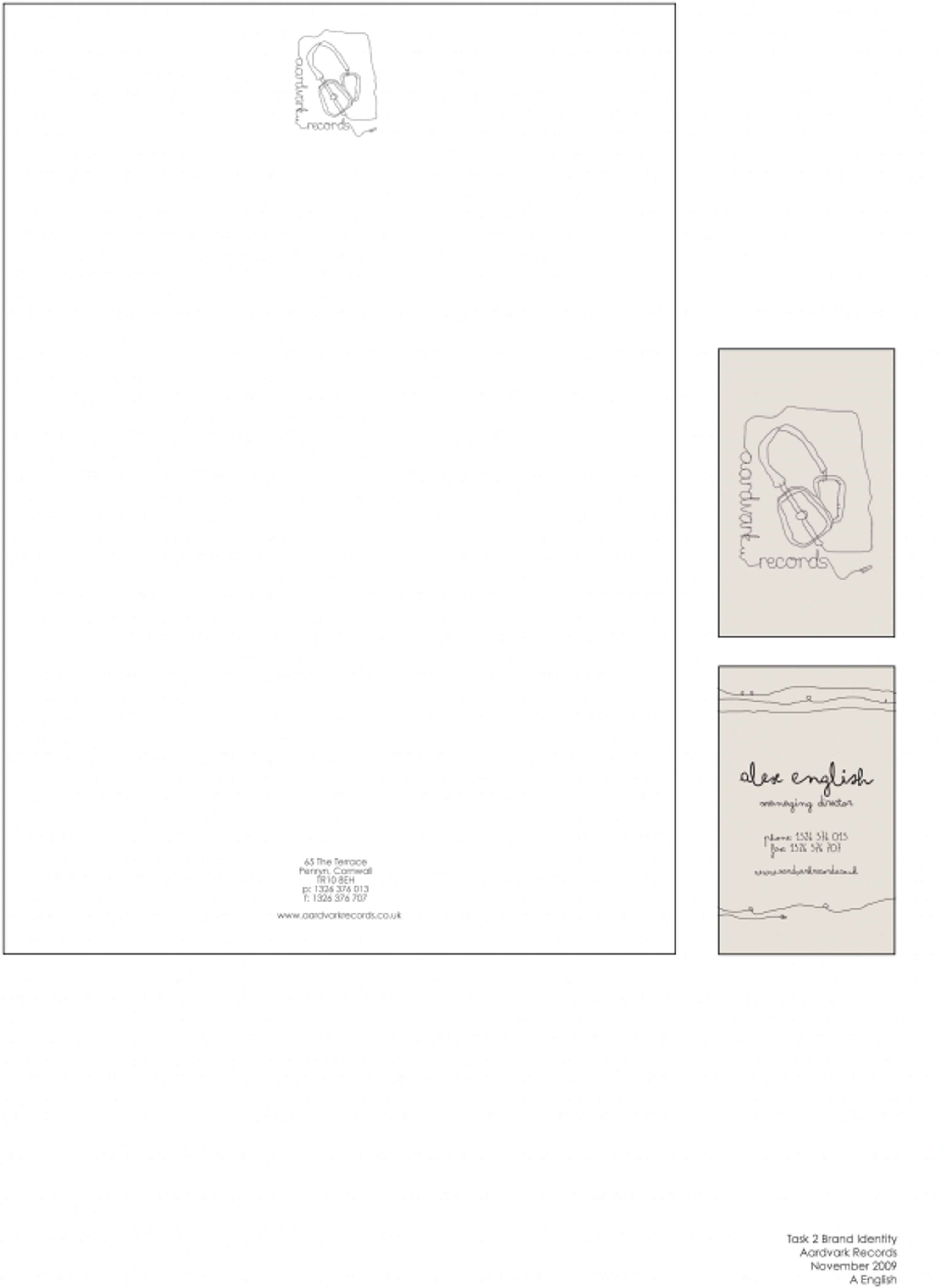 'Aardvark Records' Brand Identity by Alexandra English