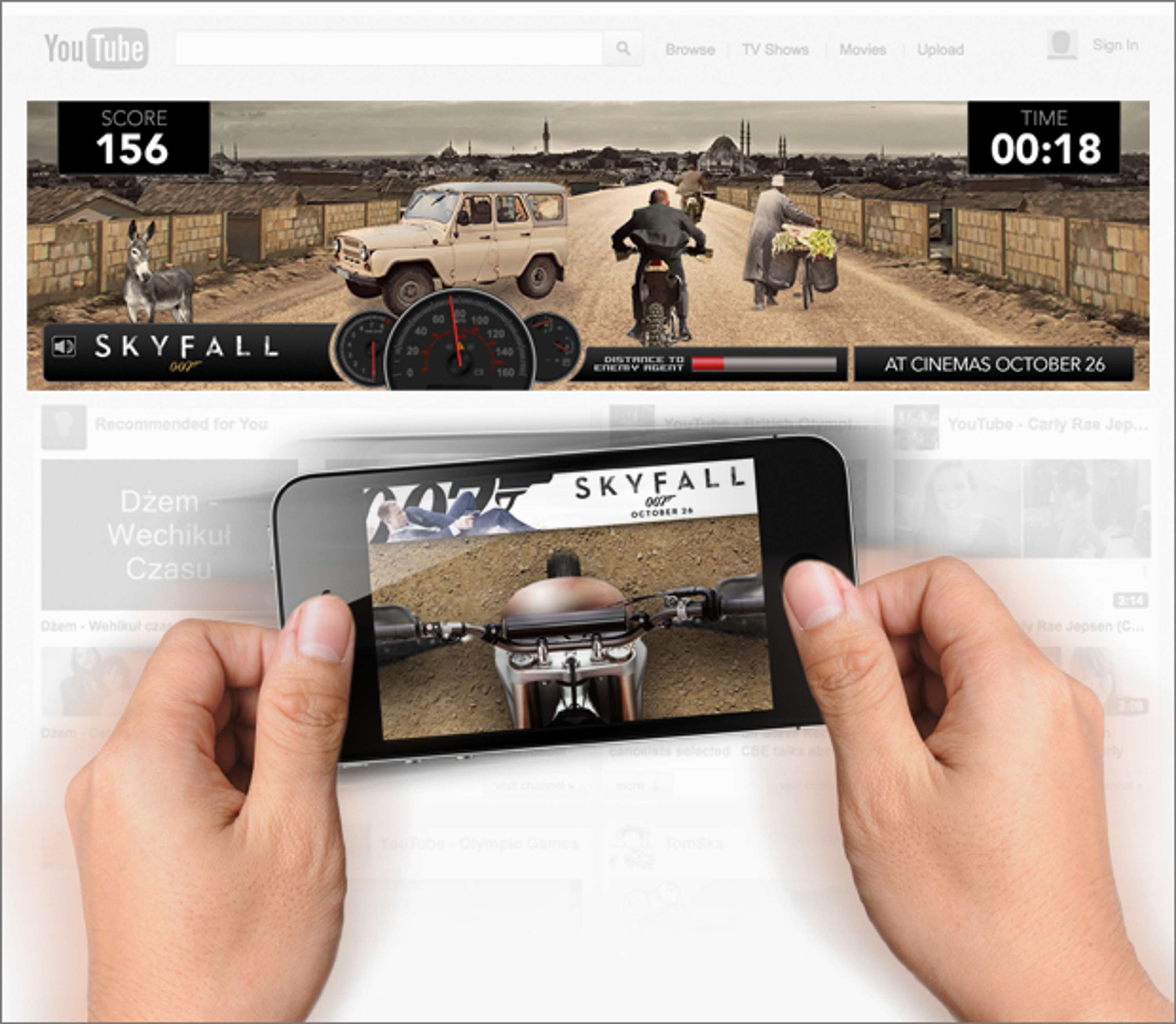 Skyfall Double-screen YouTube Game by John Walters