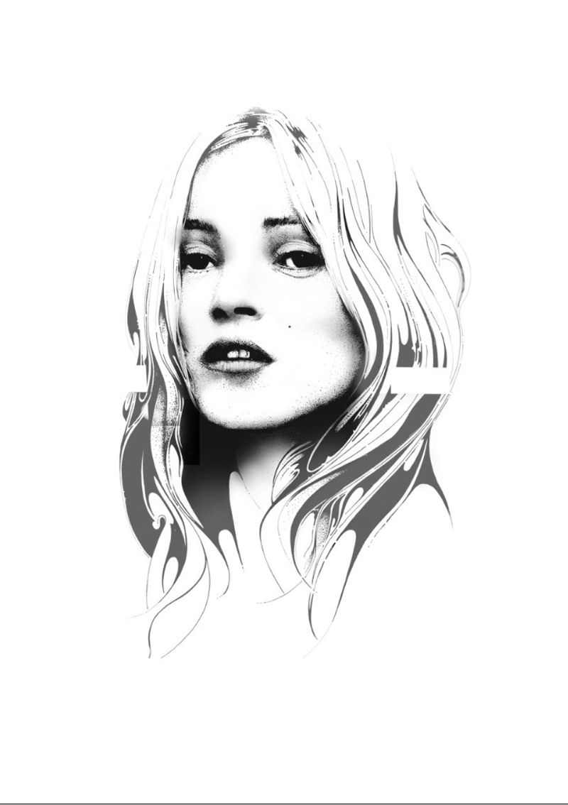KATE MOSS by Si Scott Illustration