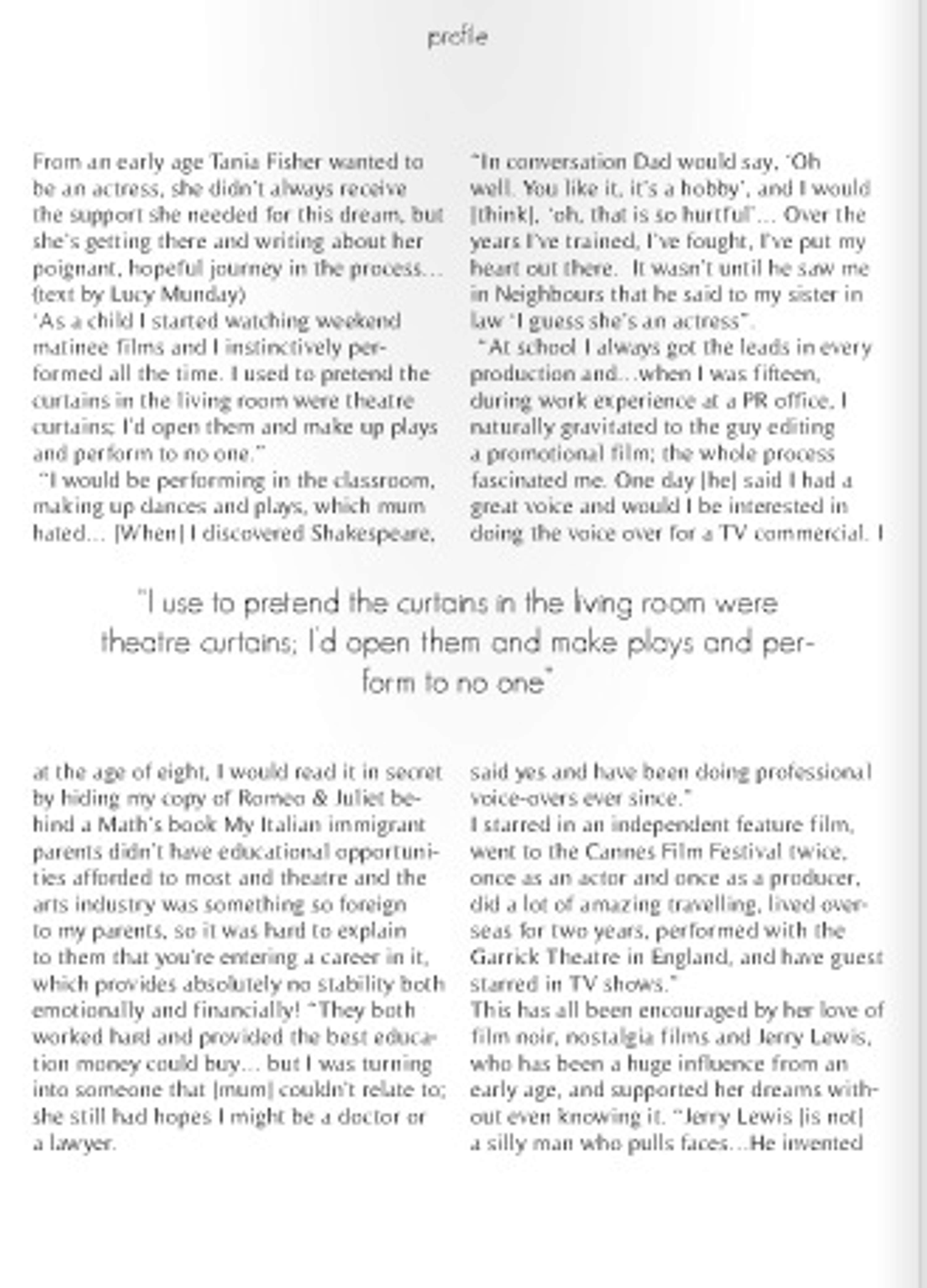 Writing contribution by lucy munday