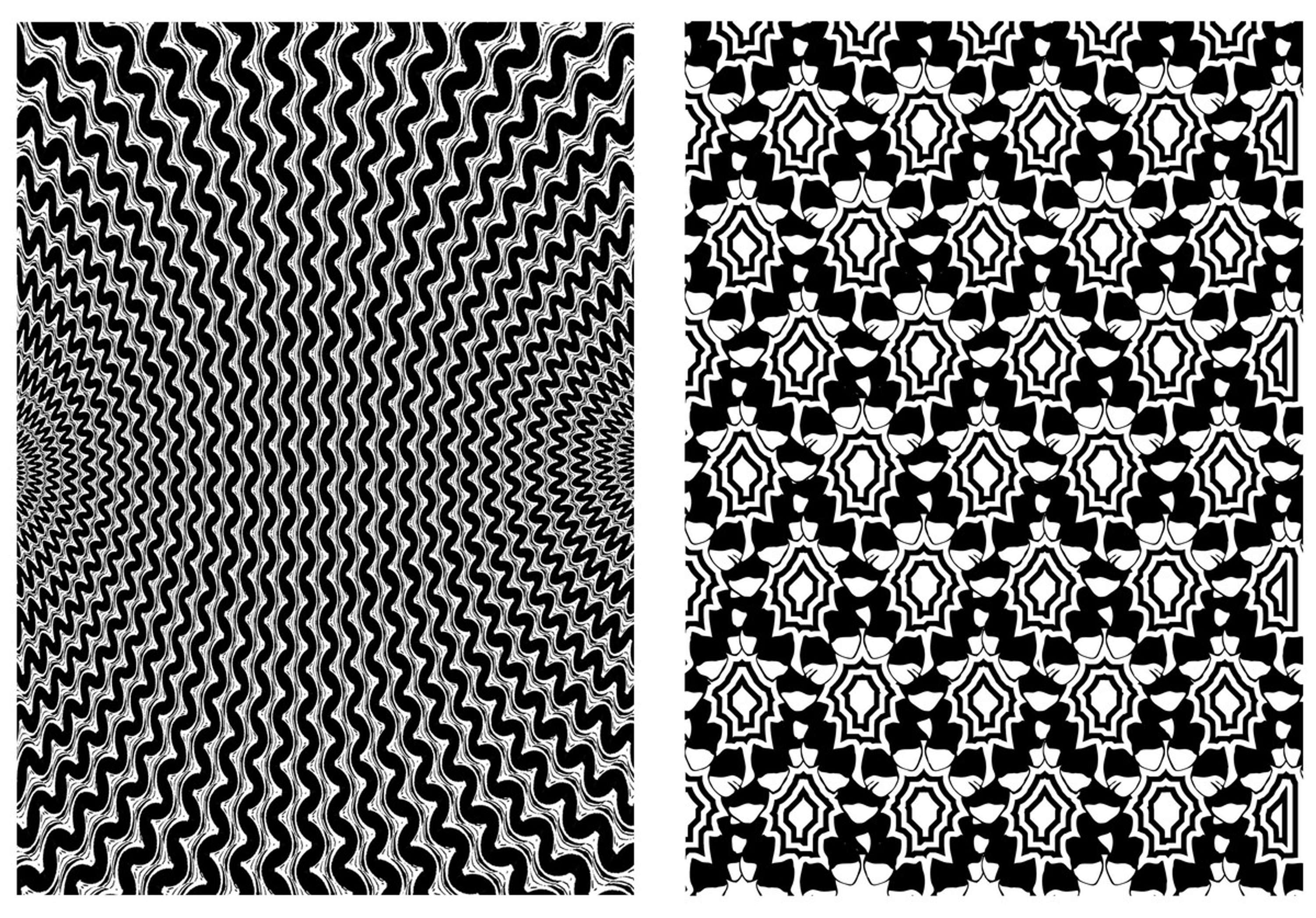 Monochrome feather prints by Amy Wilson