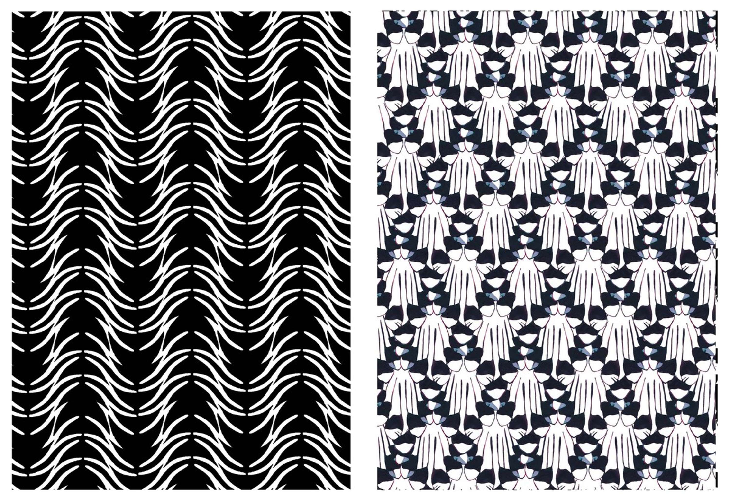 Monochrome feather prints by Amy Wilson