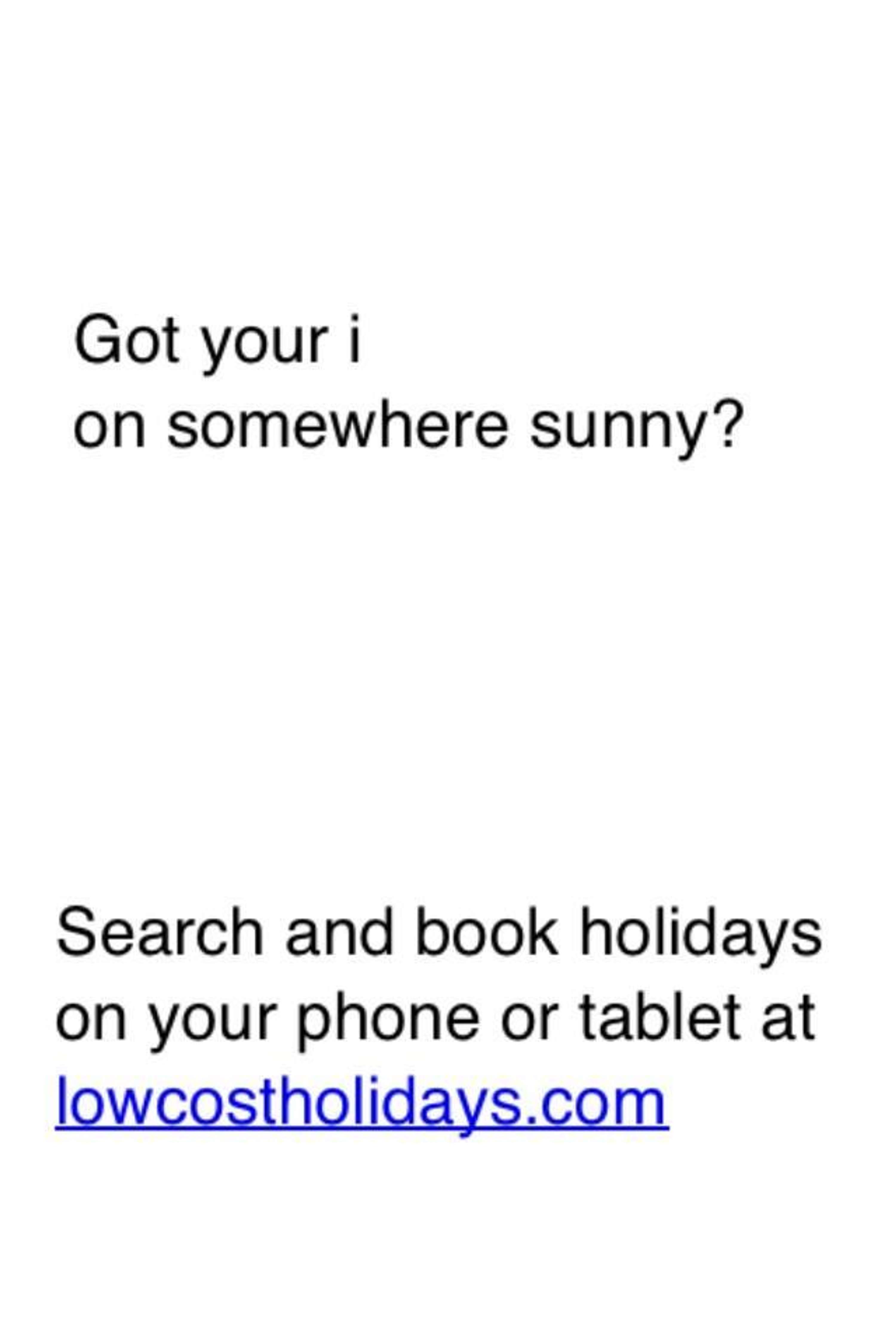 Advertise lowcostholidays.com by One Minute Briefs
