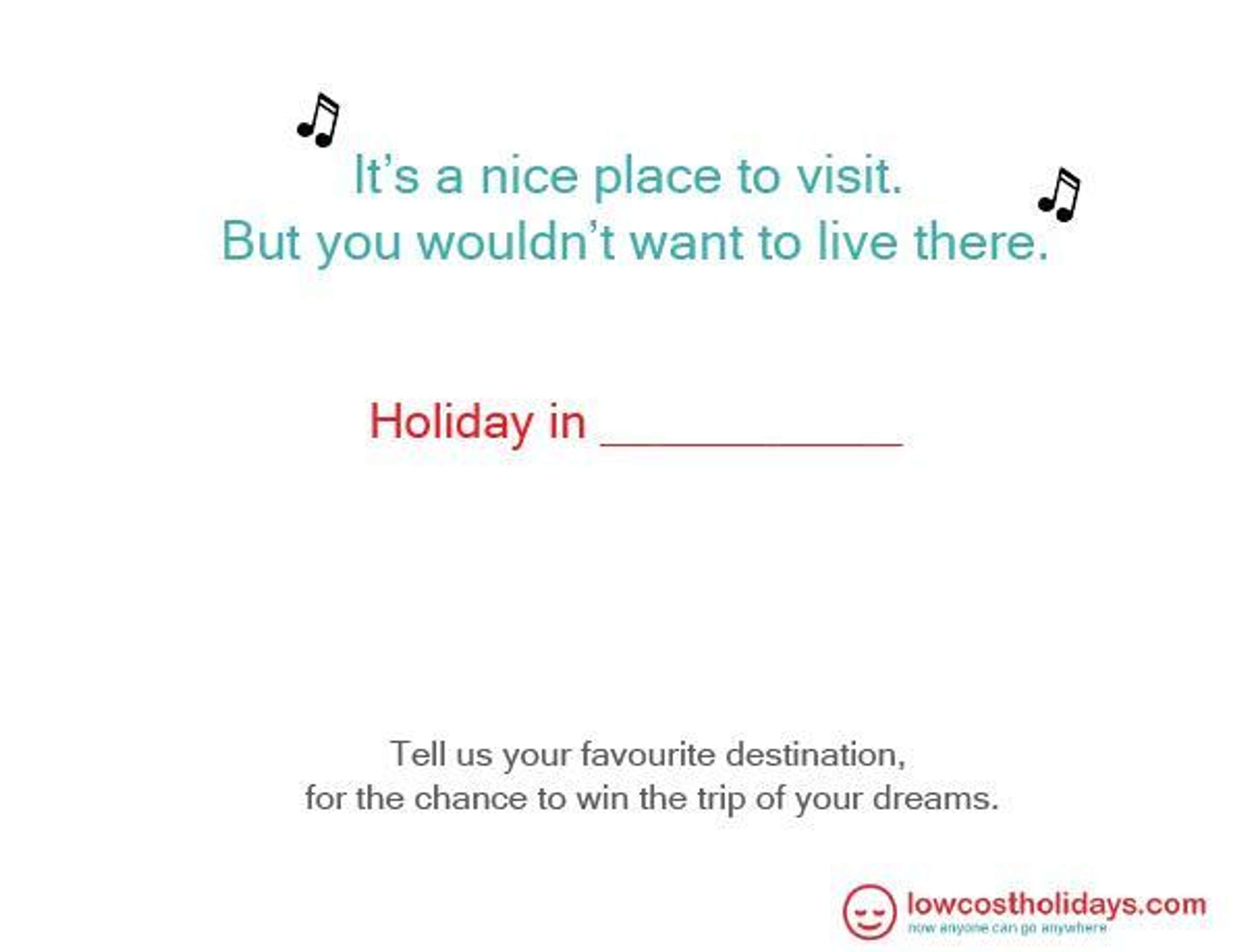 Advertise lowcostholidays.com by One Minute Briefs