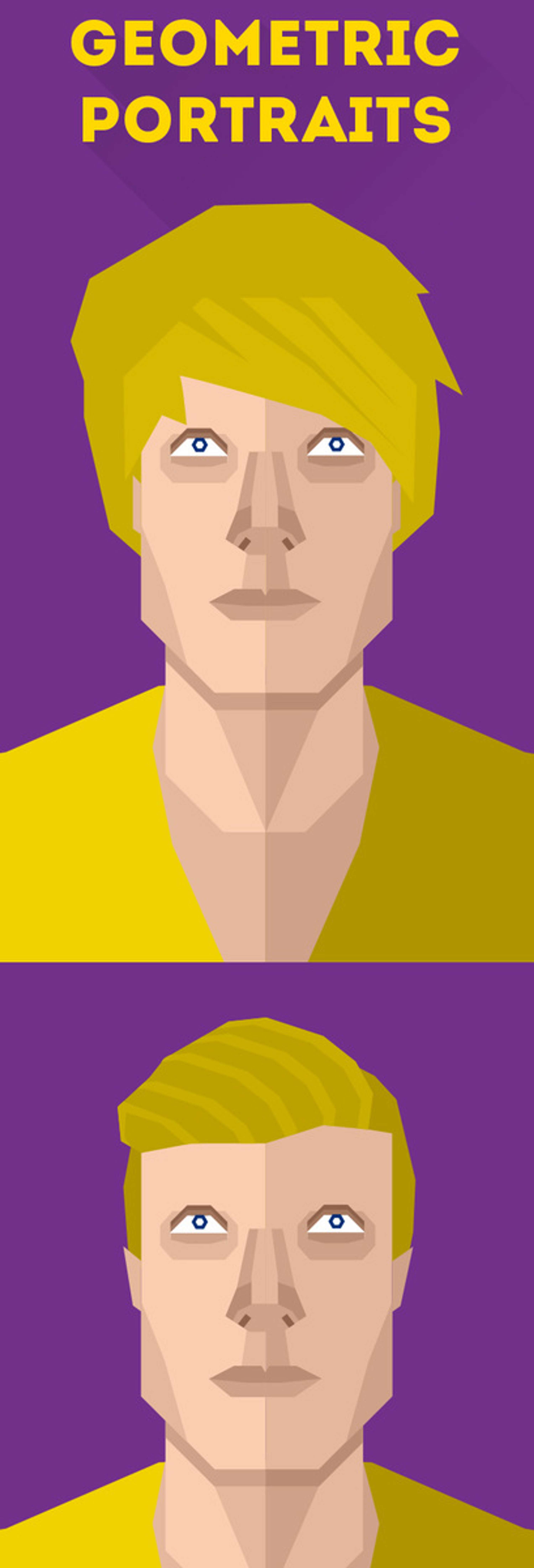 A geometric self-portrait done of myself for use on my portfolio and as an identity. by Oliver Swinburne