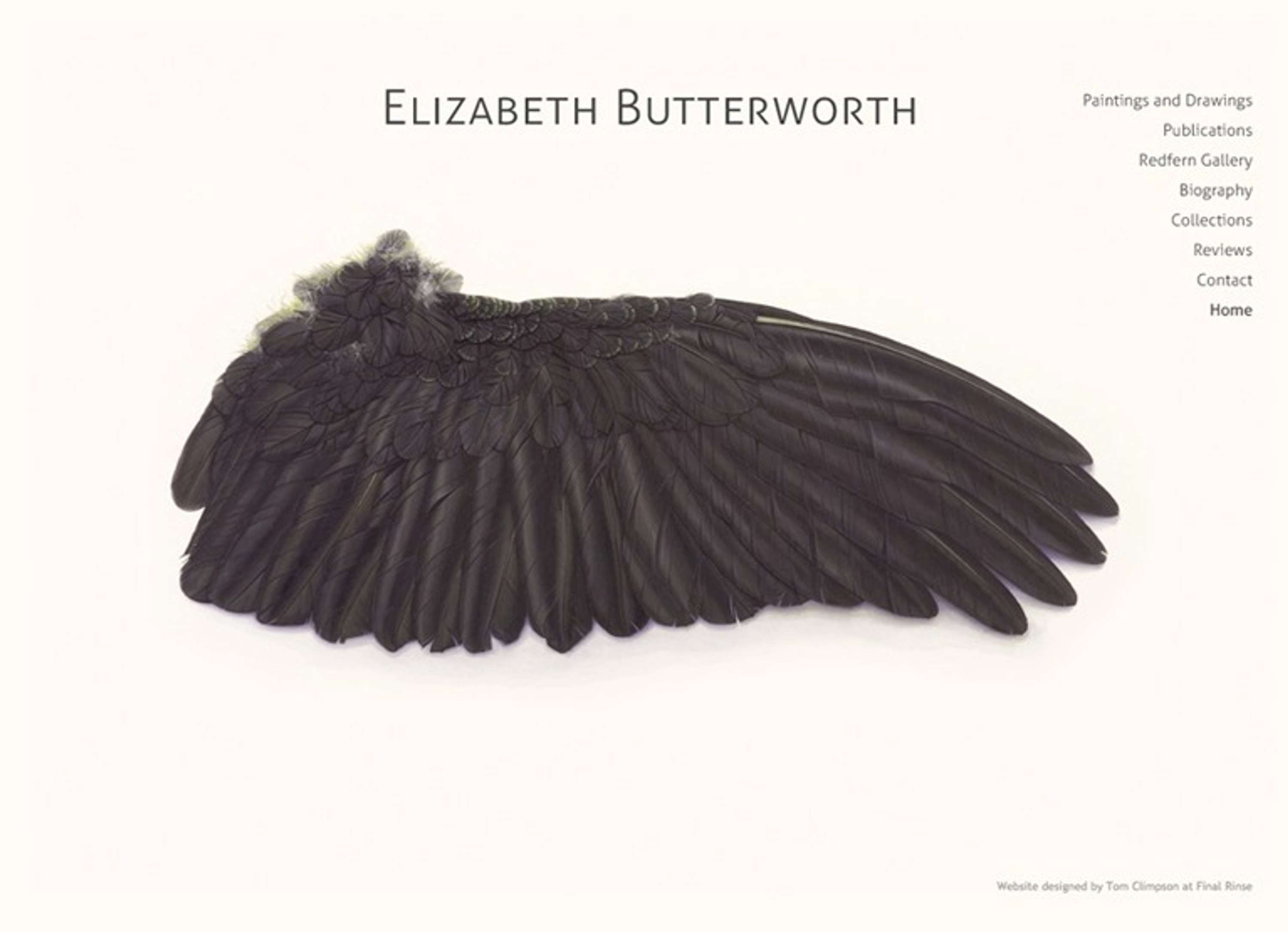 Elizabeth Butterworth. Website design by Tom Climpson
