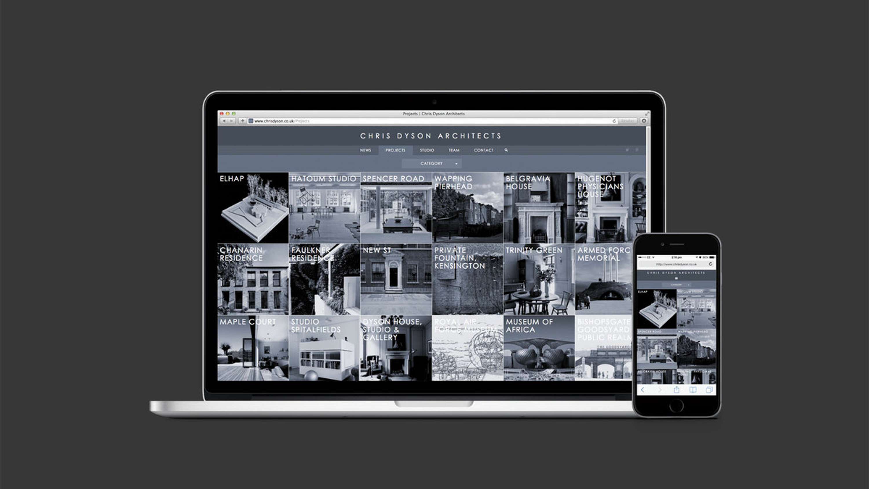 Chris Dyson Archtects website by Masafumi Inaba