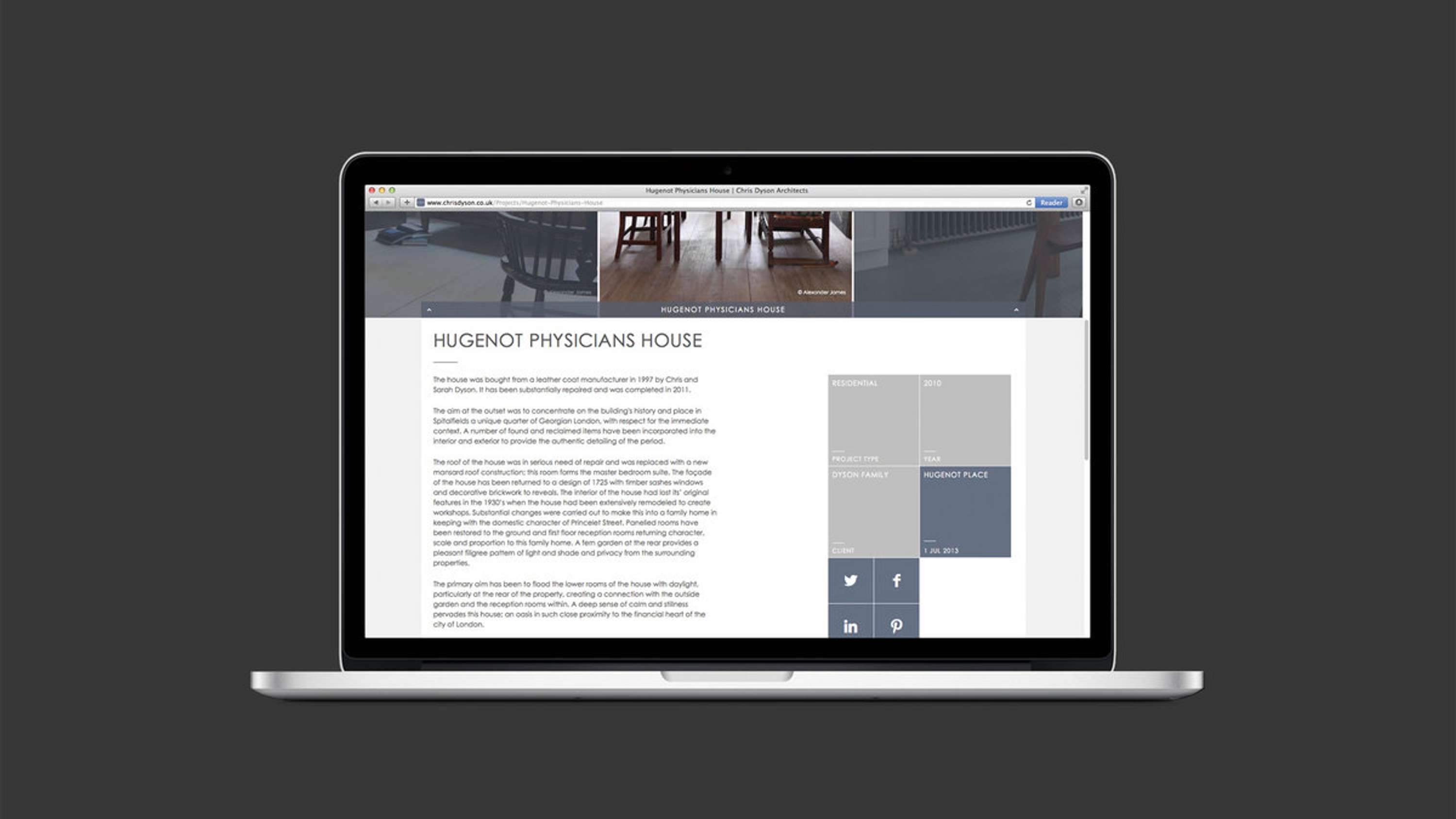Chris Dyson Archtects website by Masafumi Inaba