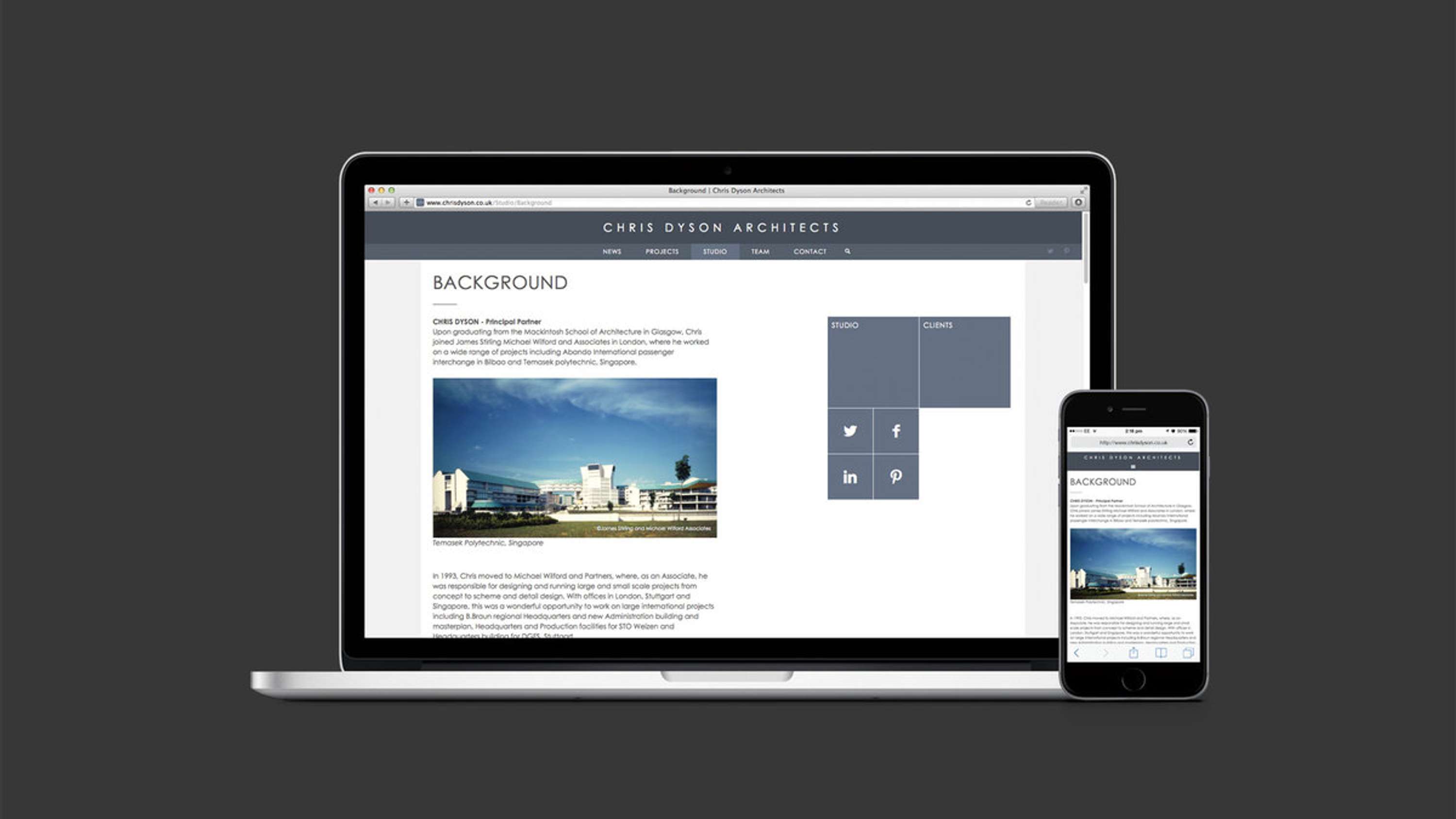 Chris Dyson Archtects website by Masafumi Inaba