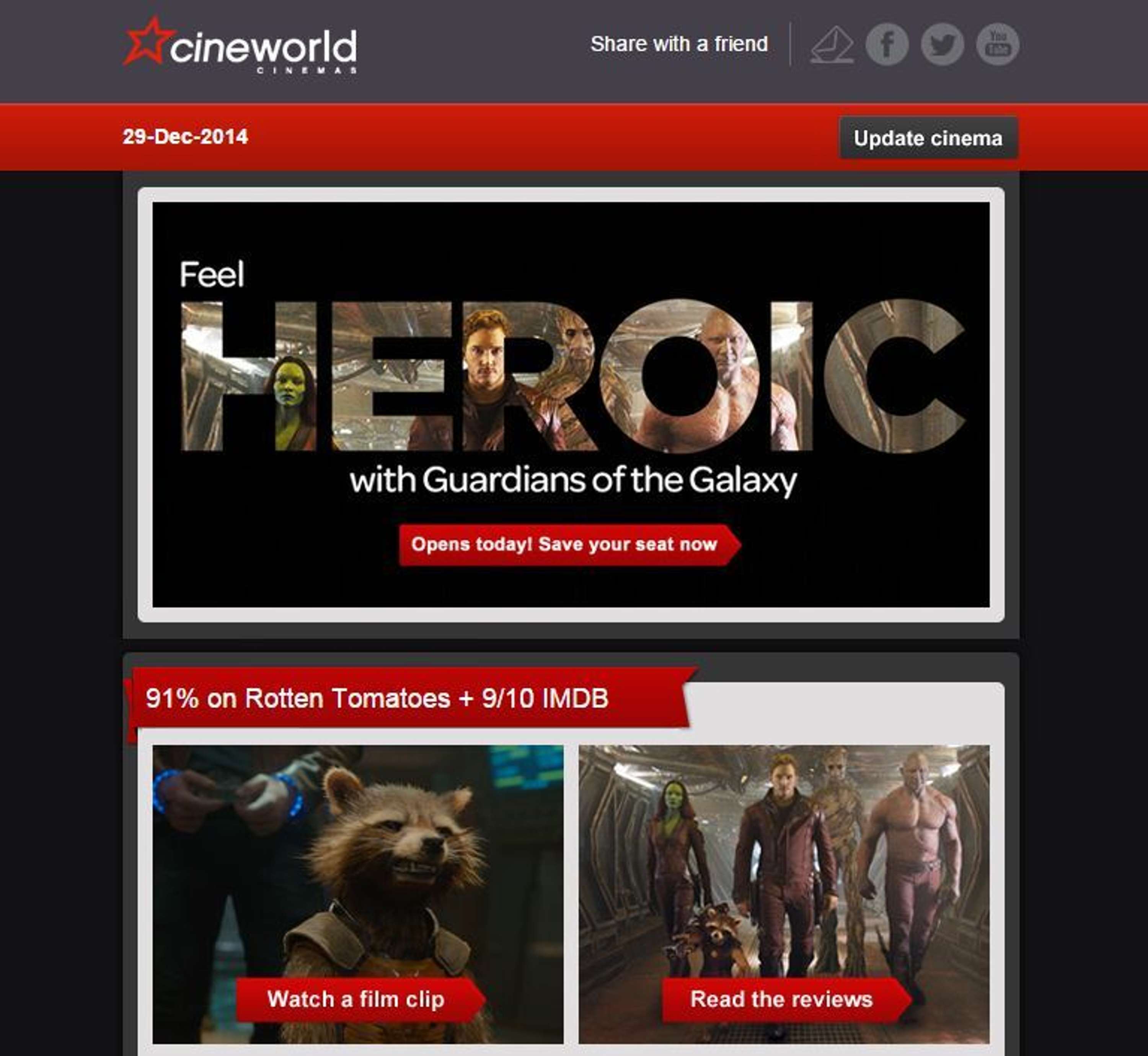 Cineworld Customer Communications by Rupert Dannreuther