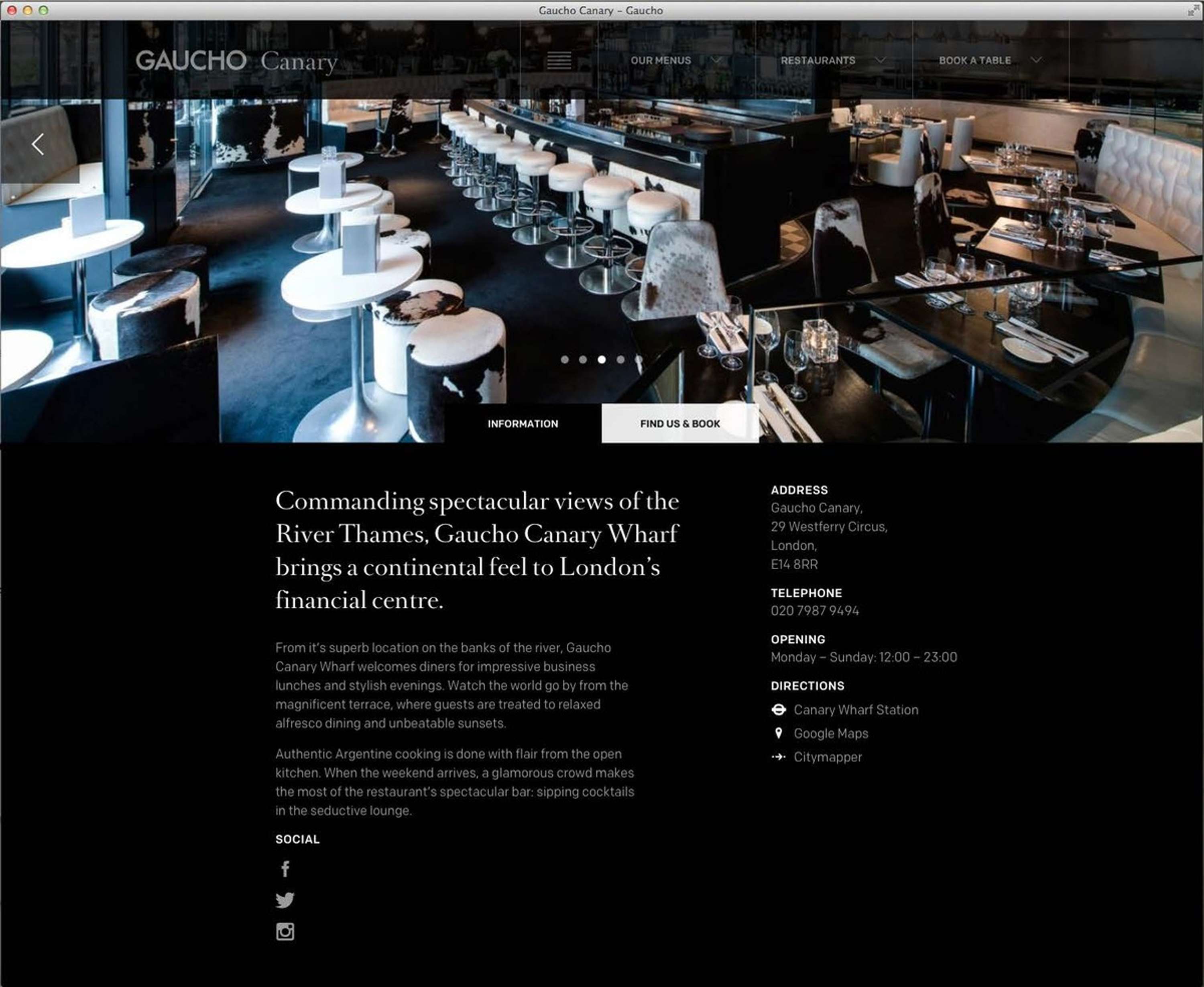 Gaucho website refresh by Anne Marie Greig