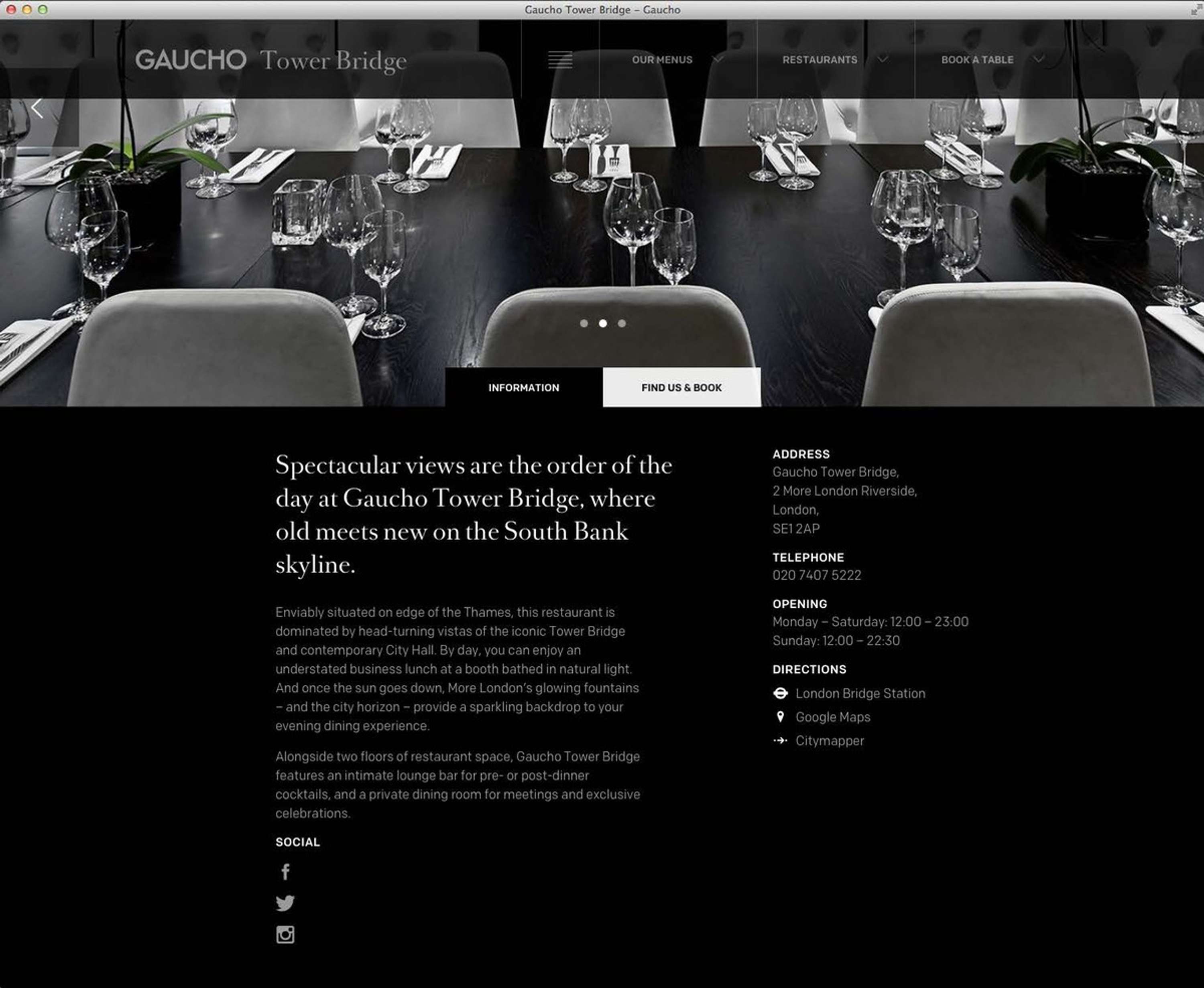 Gaucho website refresh by Anne Marie Greig
