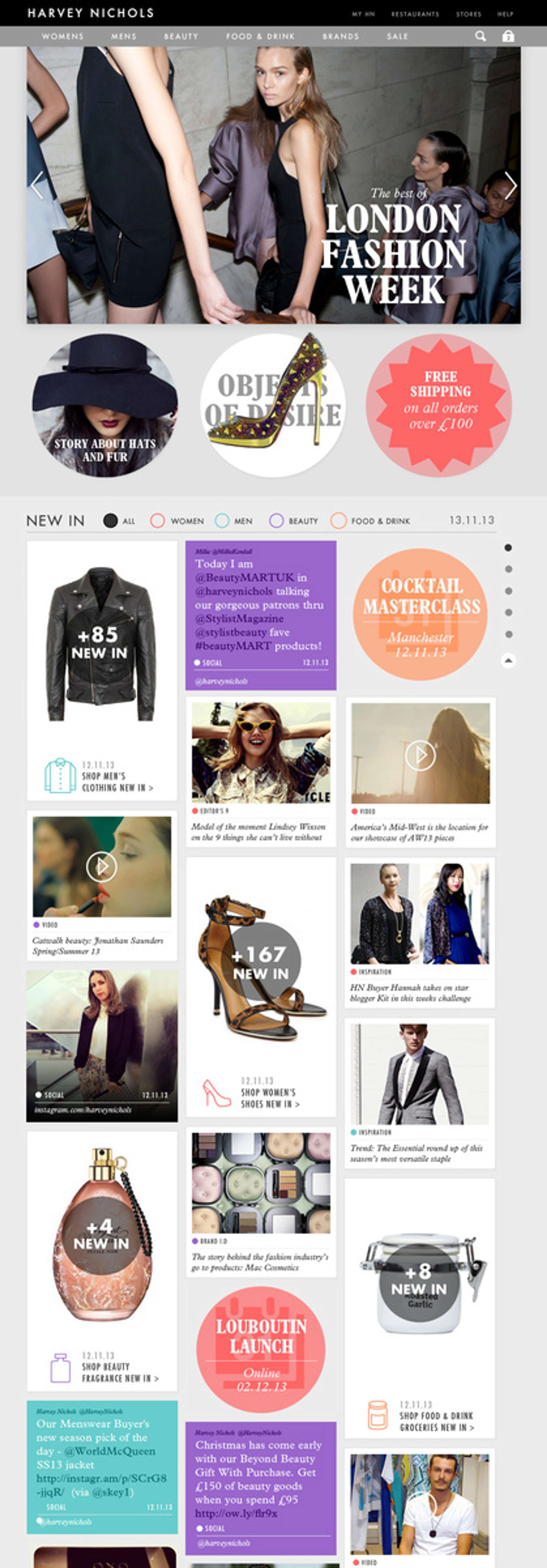 Website re-design for Harvey Nichols by Steven Postlethwaite
