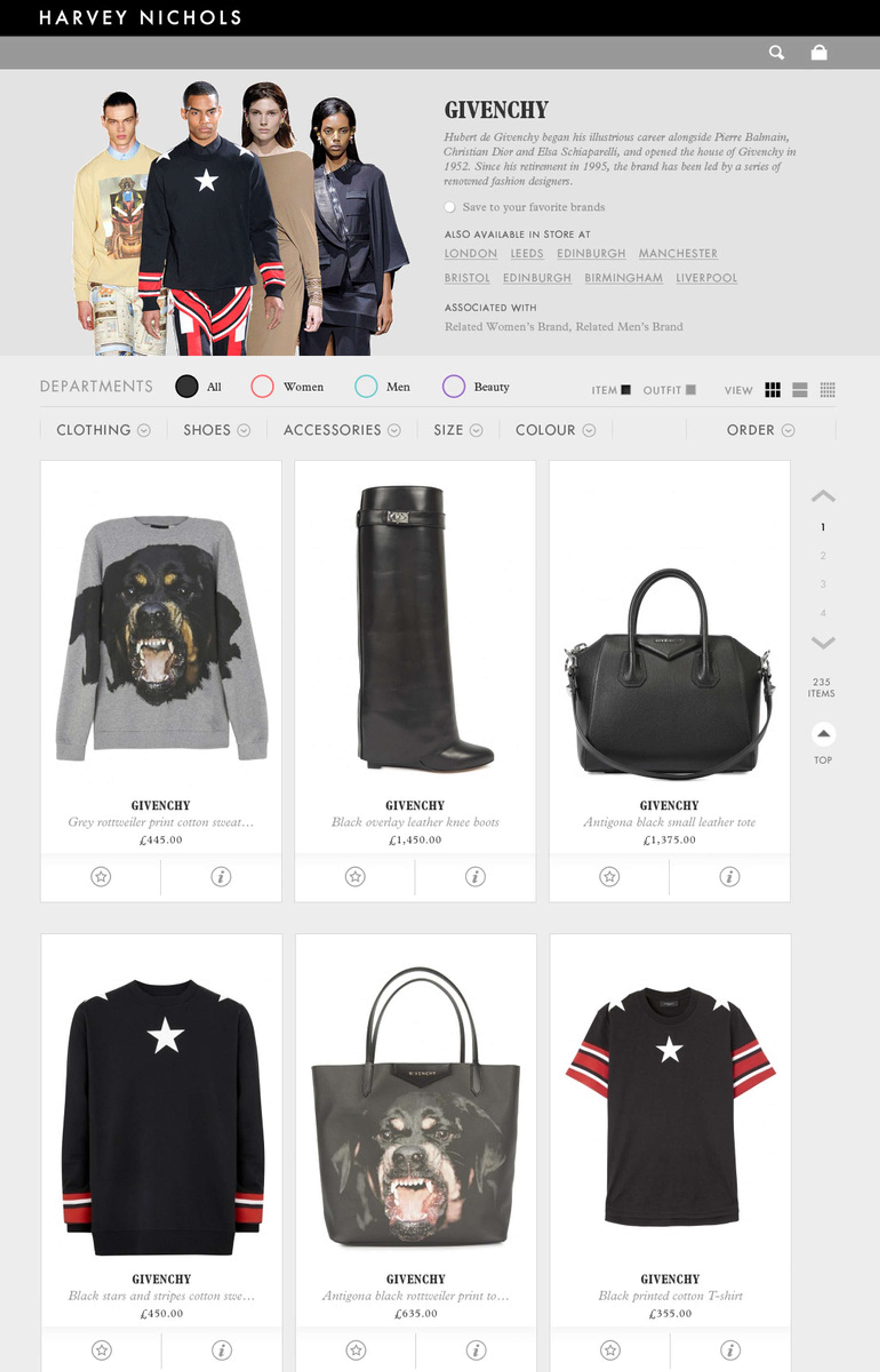 Website re-design for Harvey Nichols by Steven Postlethwaite