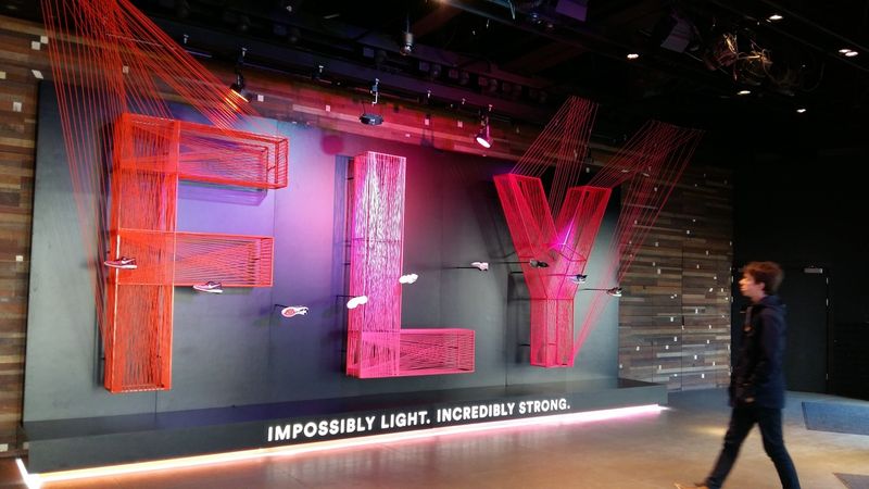 Nike 'flyknit' wall display by Lucy Best