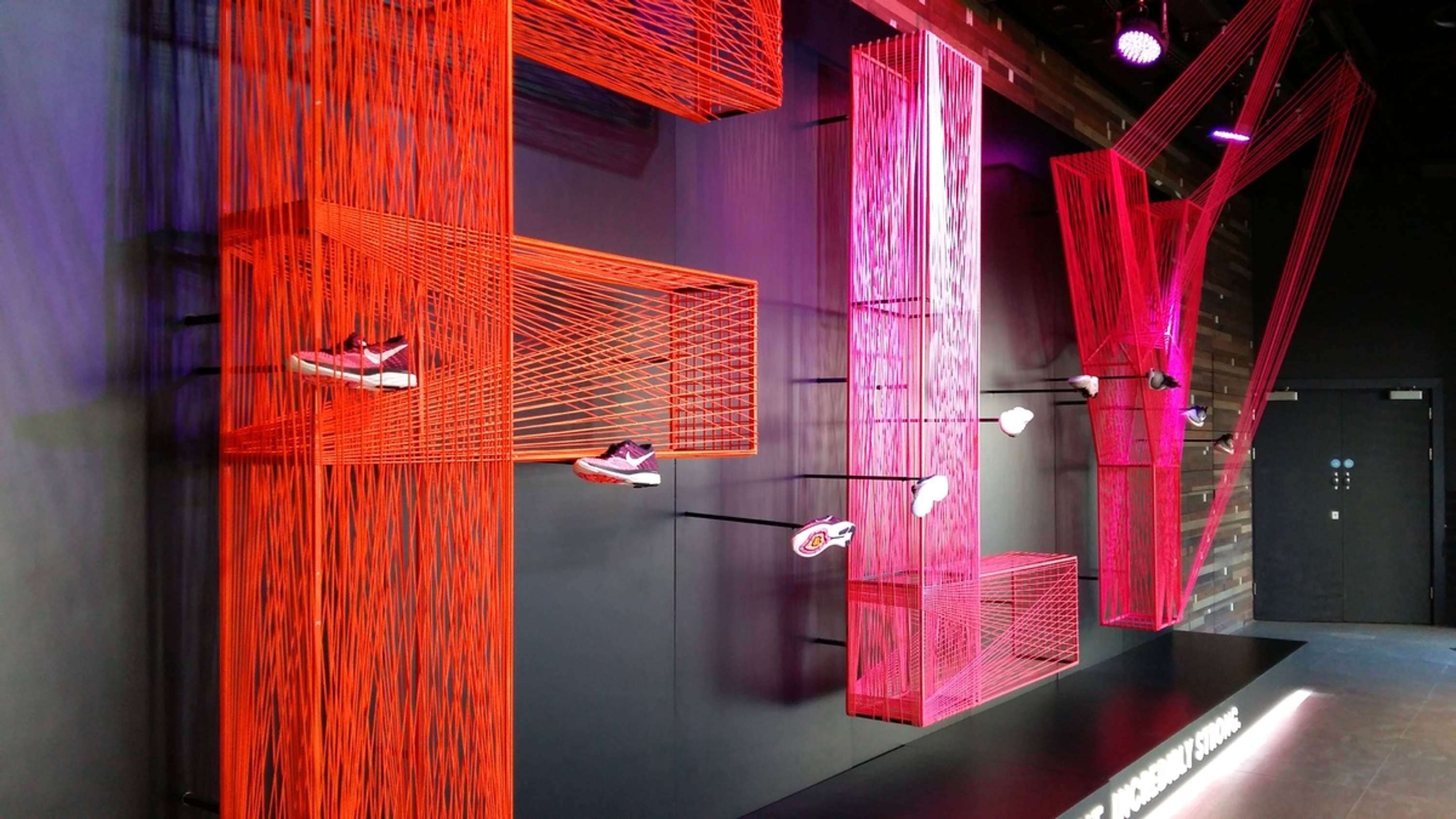 Nike 'flyknit' wall display by Lucy Best