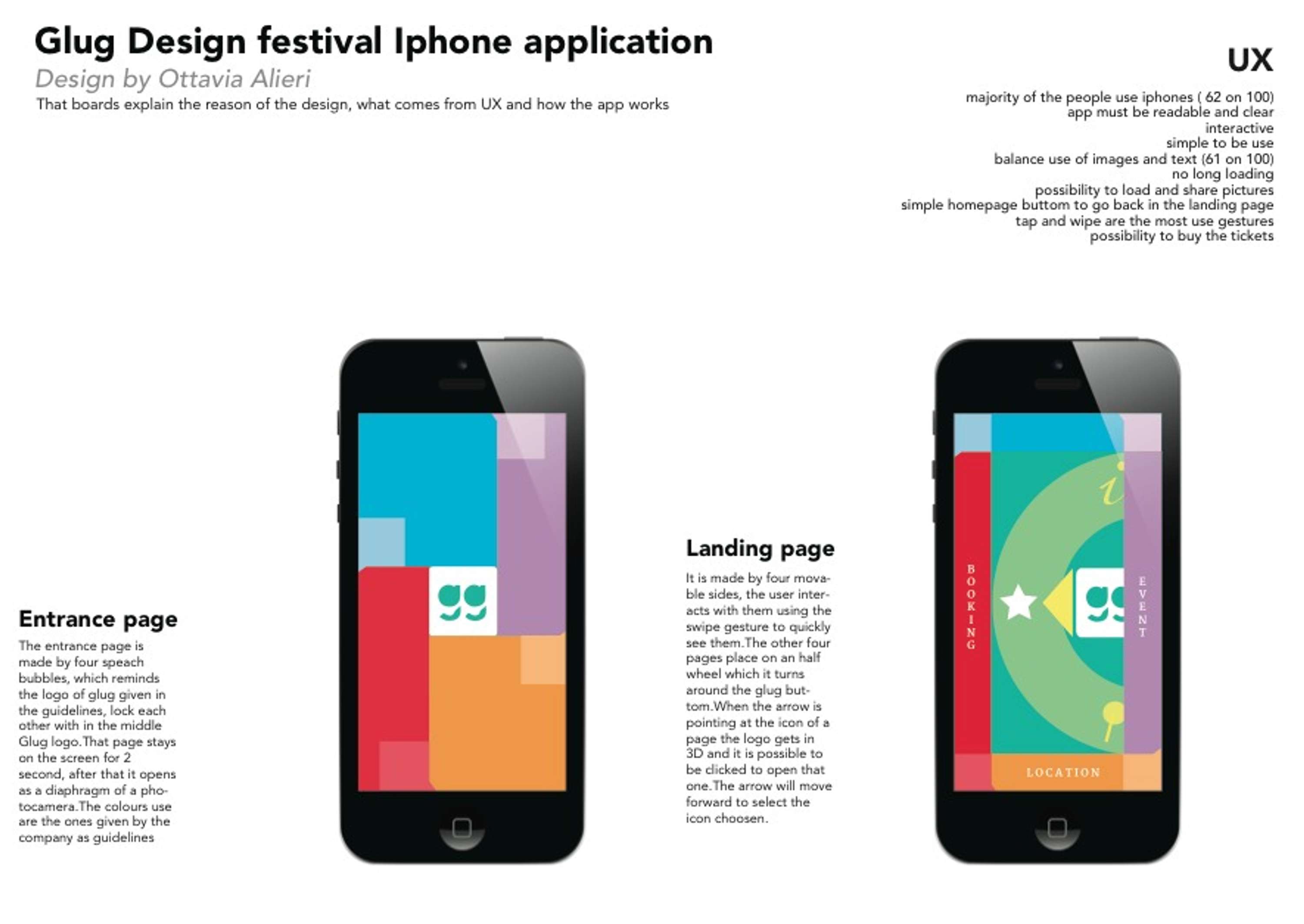 Application design and promo video for an application by Ottavia Alieri