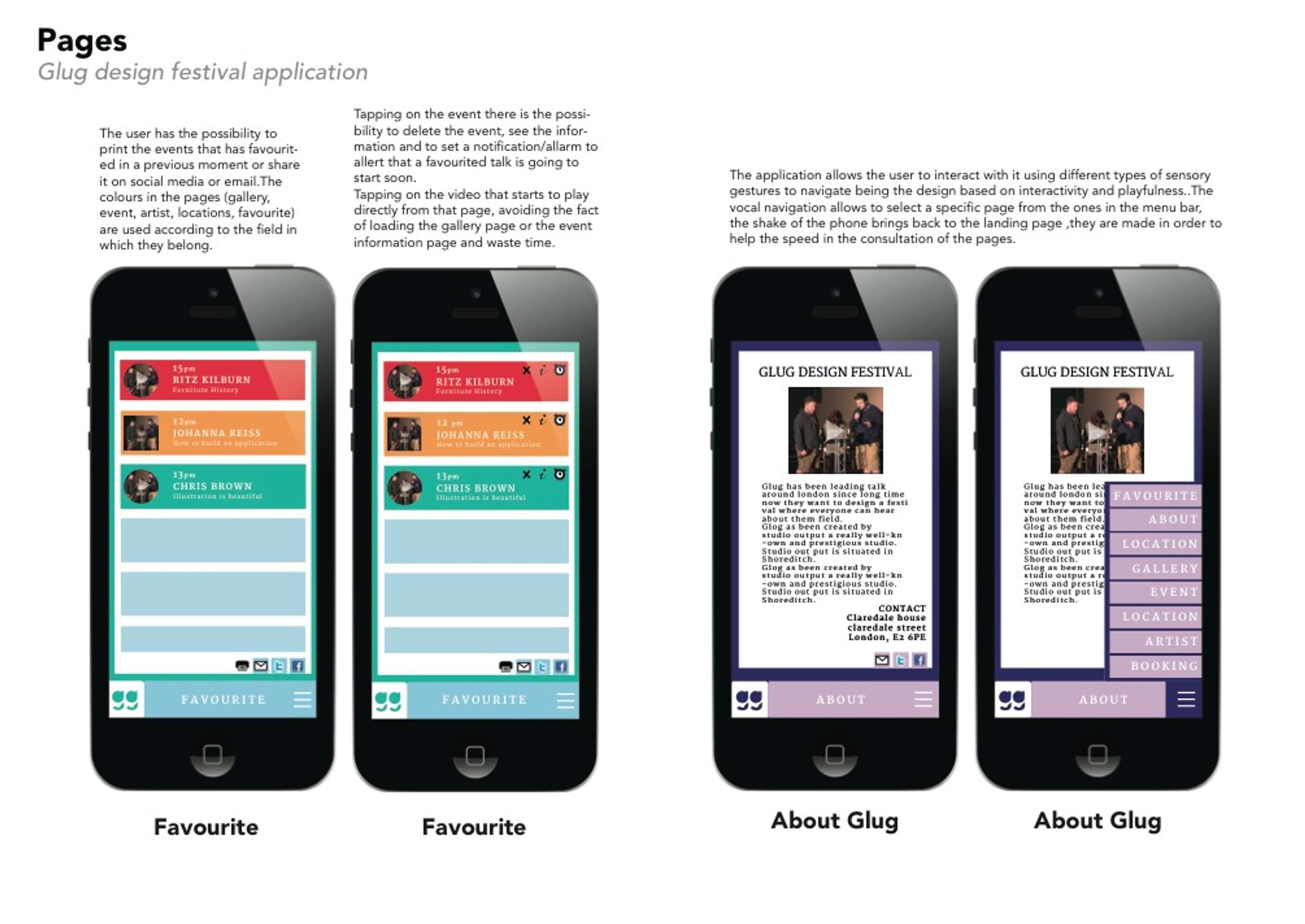 Application design and promo video for an application by Ottavia Alieri