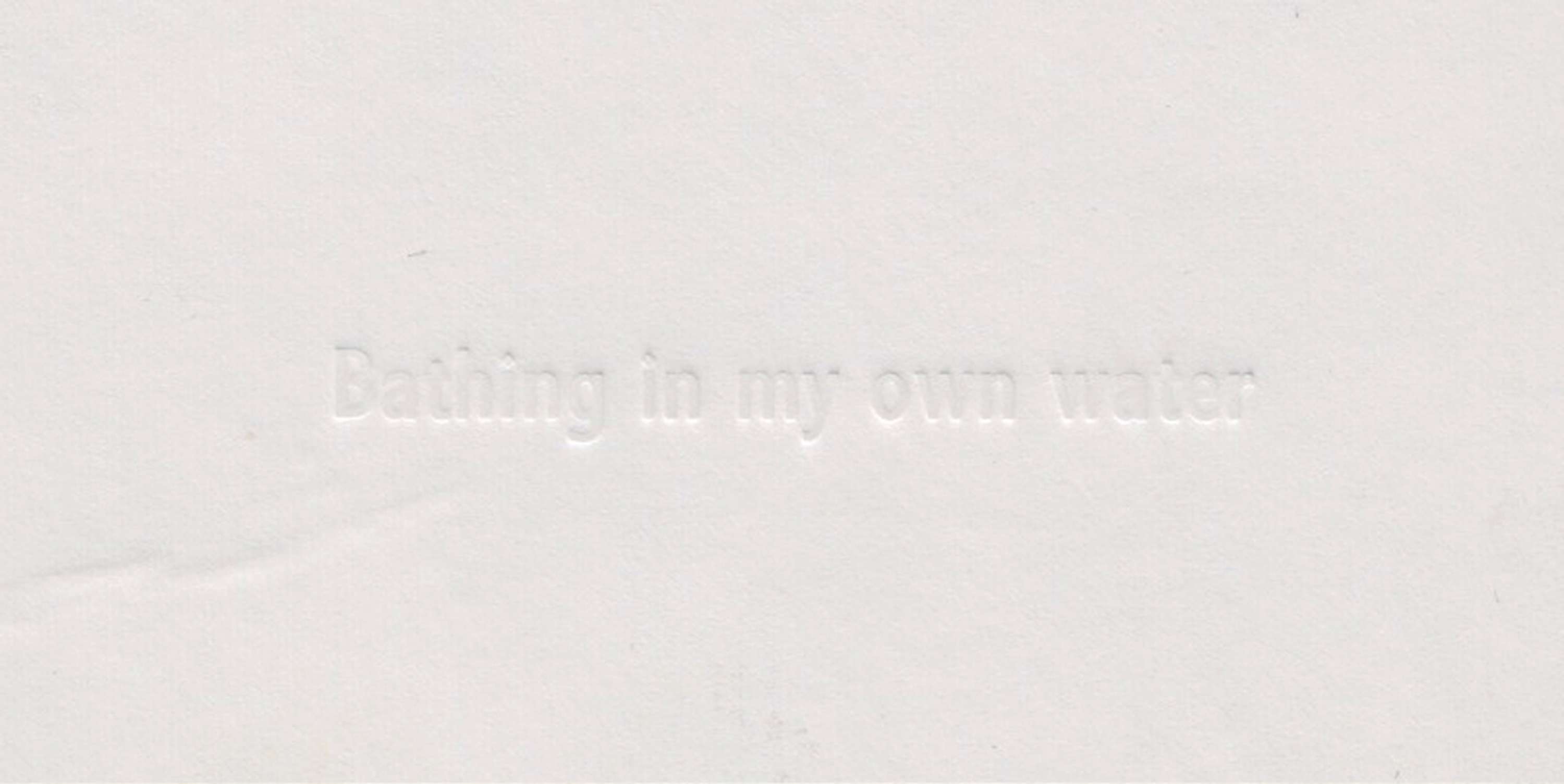 Bathing in my own water by Karolina Brodnicka