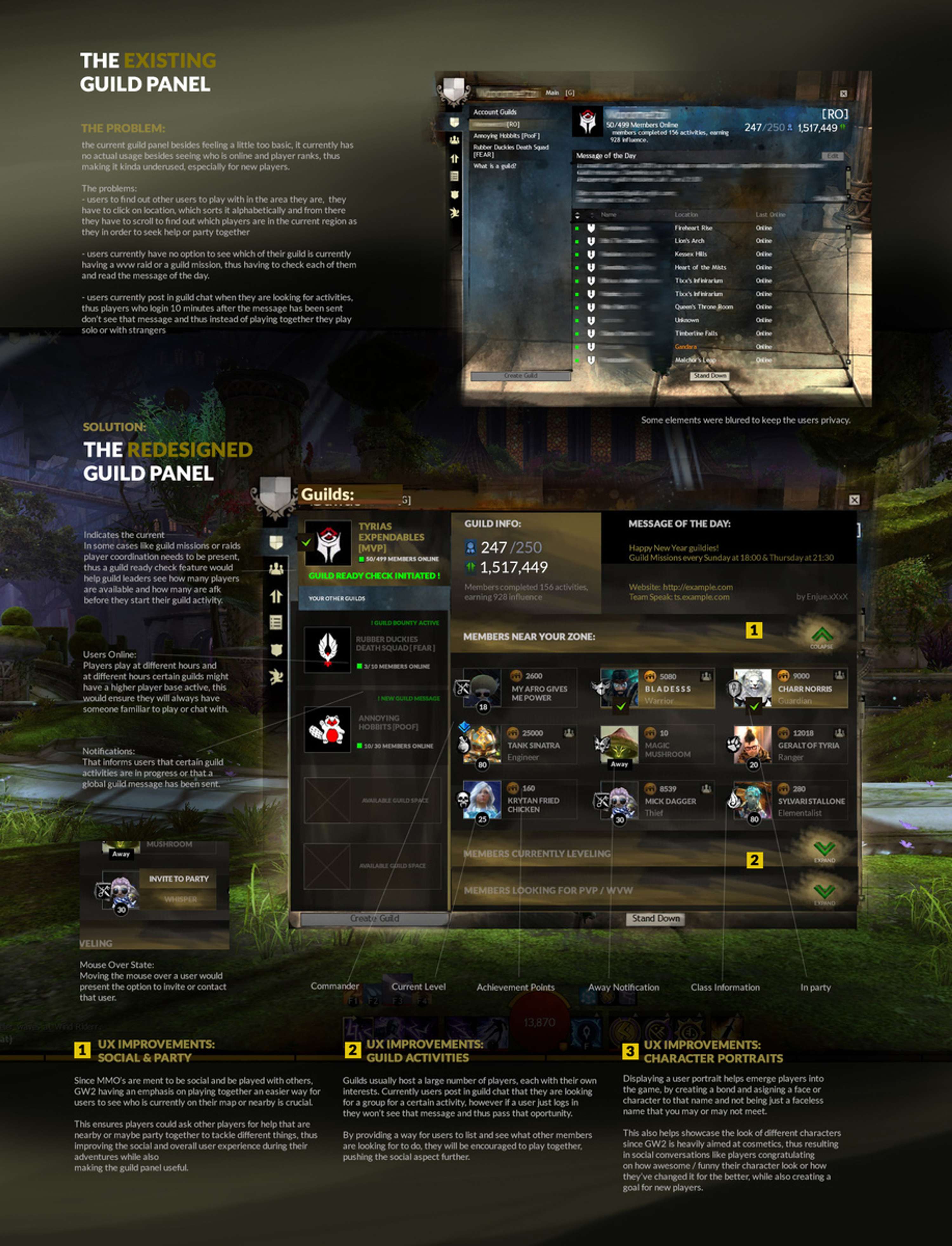 Guild Wars 2 - MMO UX UI design by Gradinar Razvan