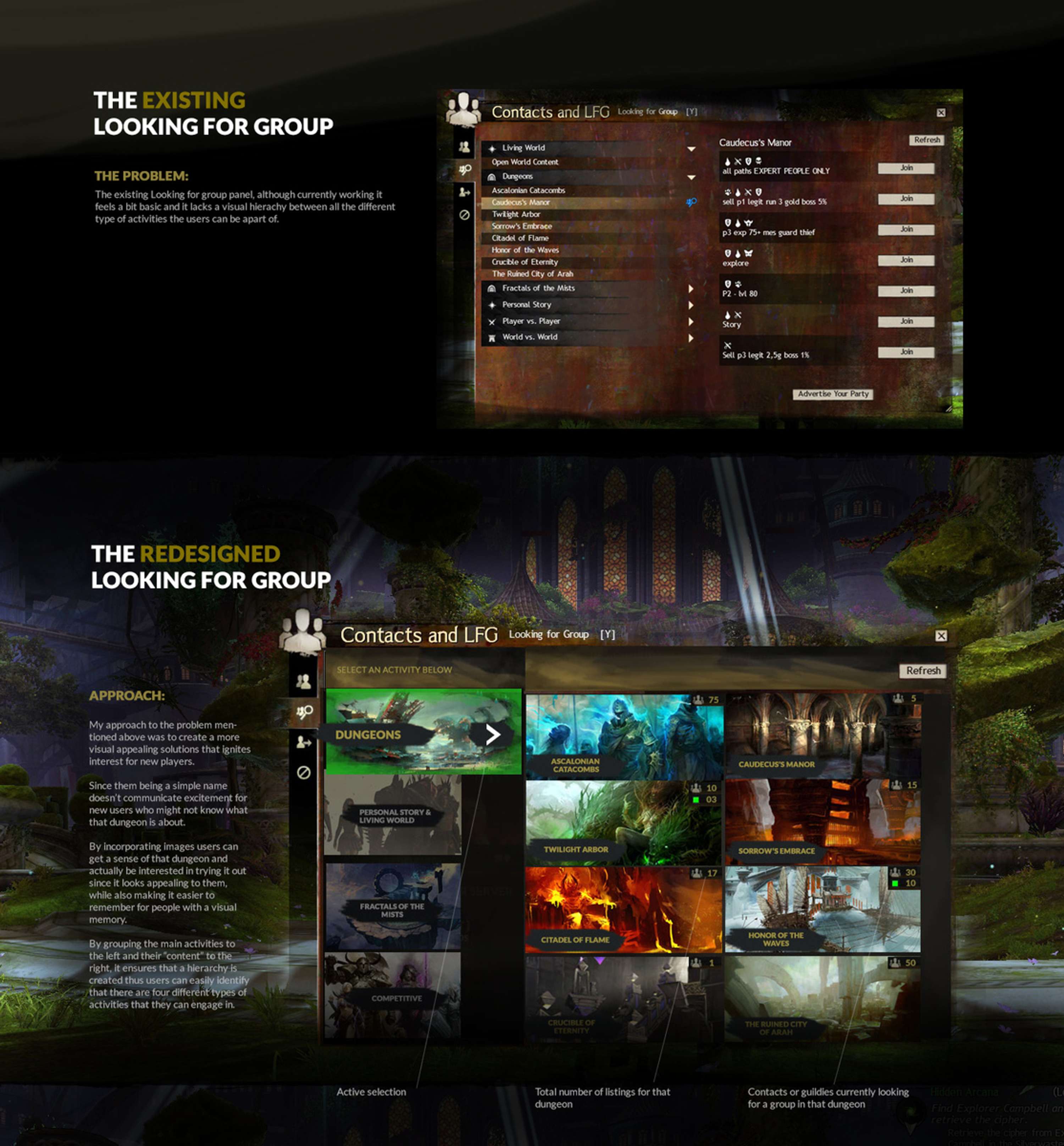 Guild Wars 2 - MMO UX UI design by Gradinar Razvan